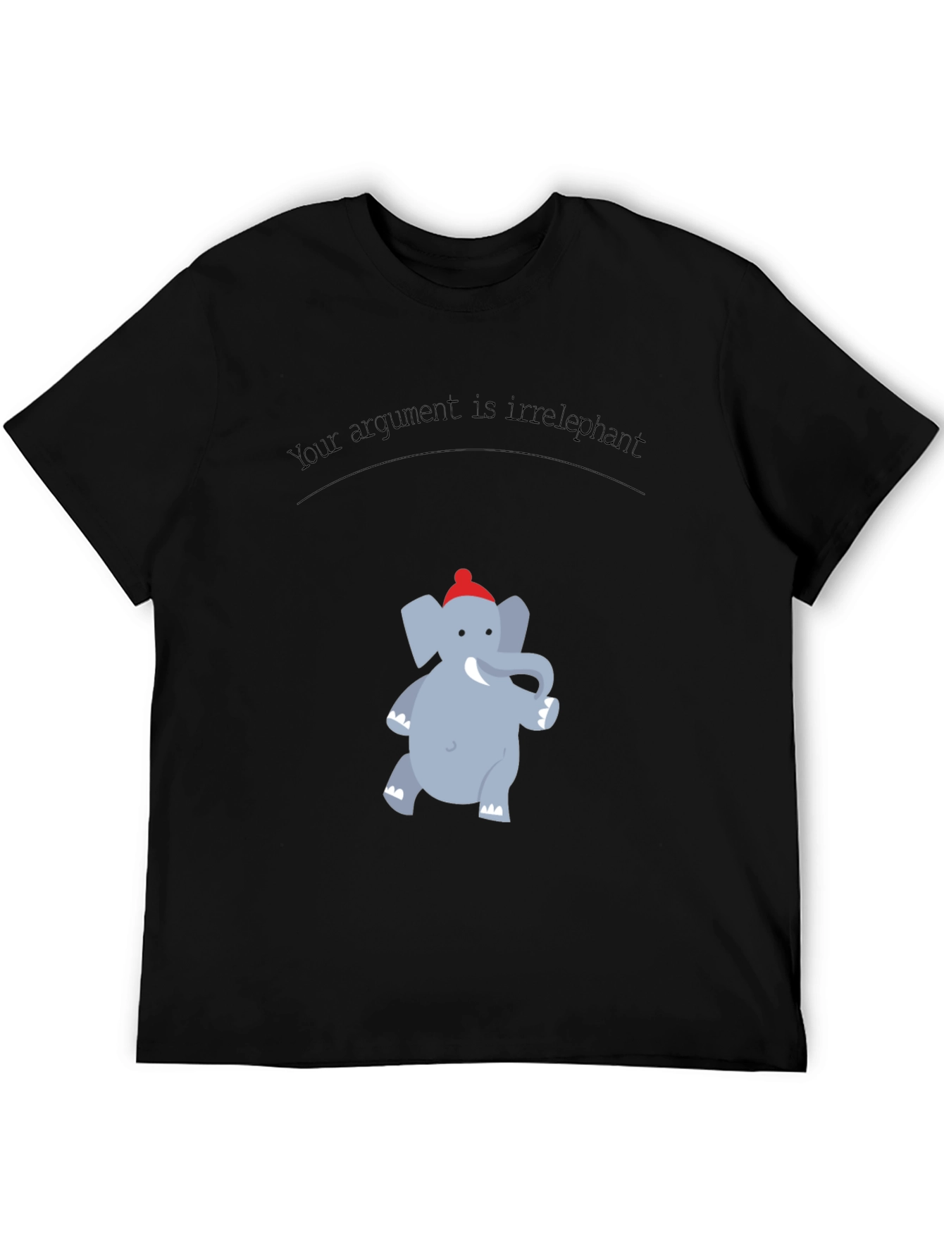 Black Irrelephant Graphic T-Shirt - Funny Argument Tee view 5