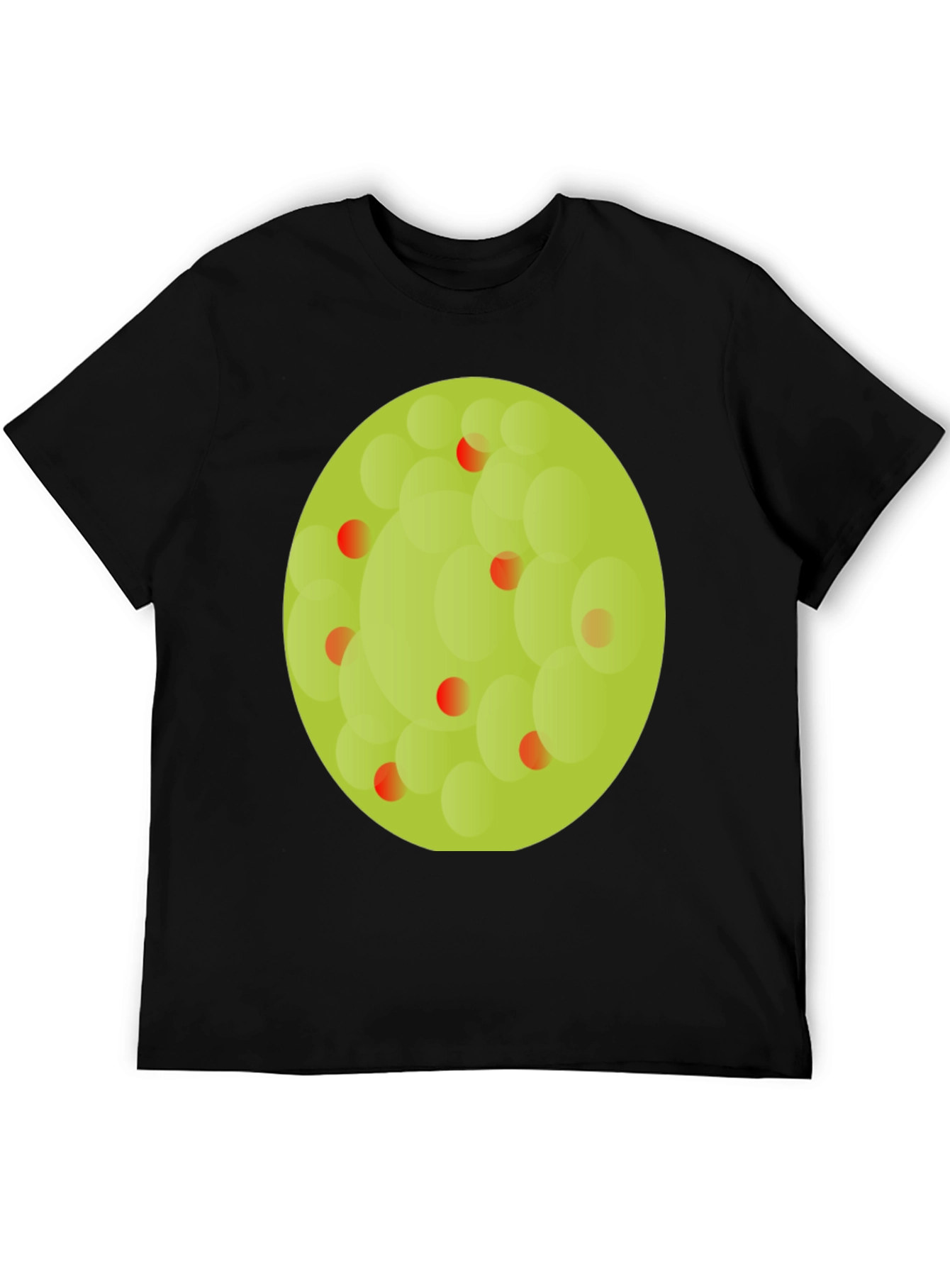 Black Black T-Shirt with Abstract Green Circle Graphic view 5