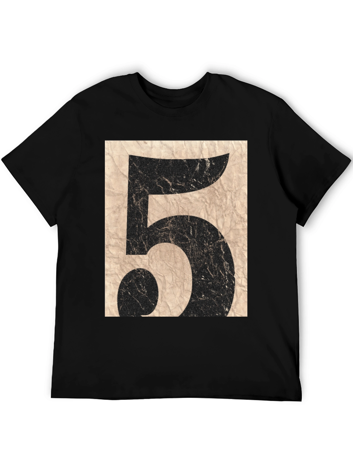 Black Vintage Number 5 Graphic T-Shirt view 5