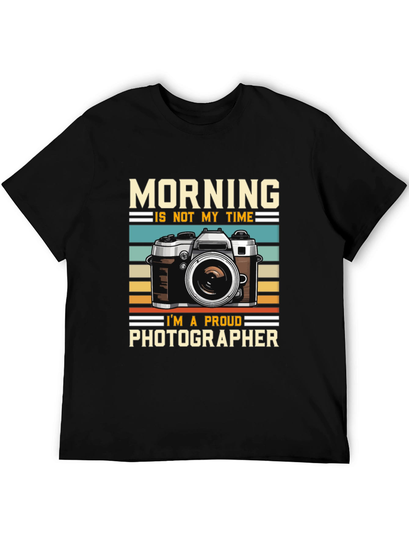 Black Photographer T-Shirt - Not a Morning Person view 5