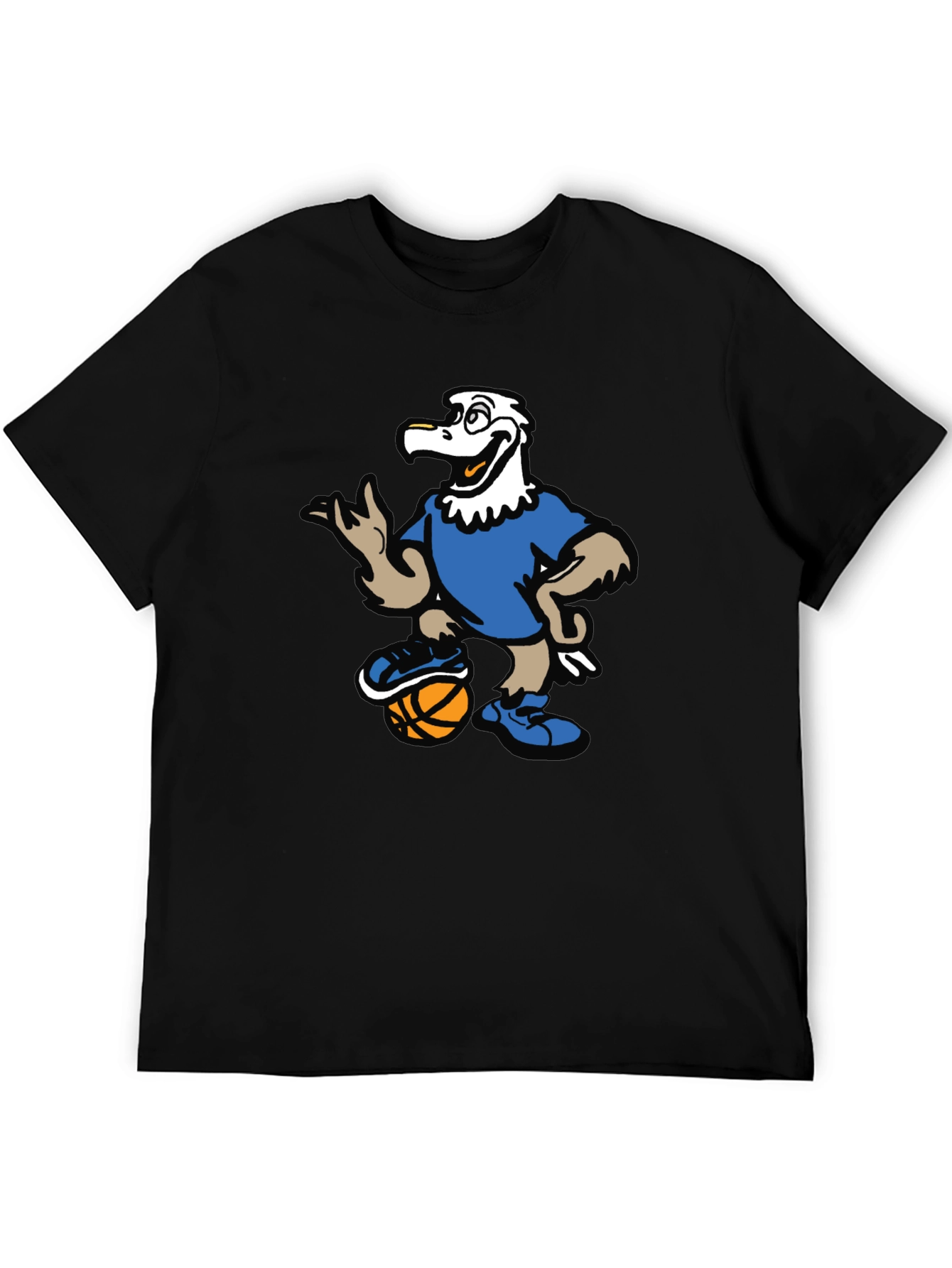 Black Cartoon Eagle Basketball T-Shirt view 5