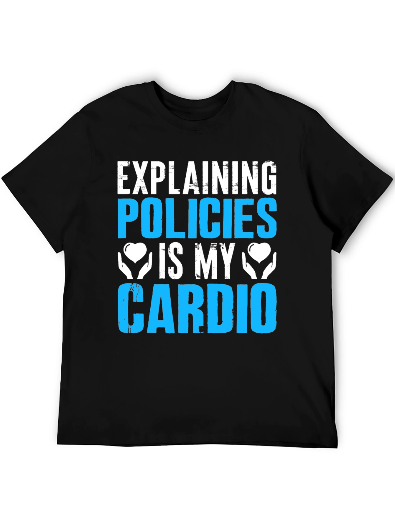 Black Policies Are My Cardio Funny Graphic Tee view 5