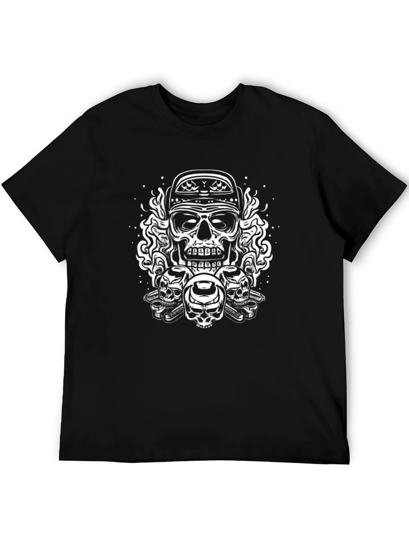 Black Skull Graphic Tee - Bandana & Skulls view 5