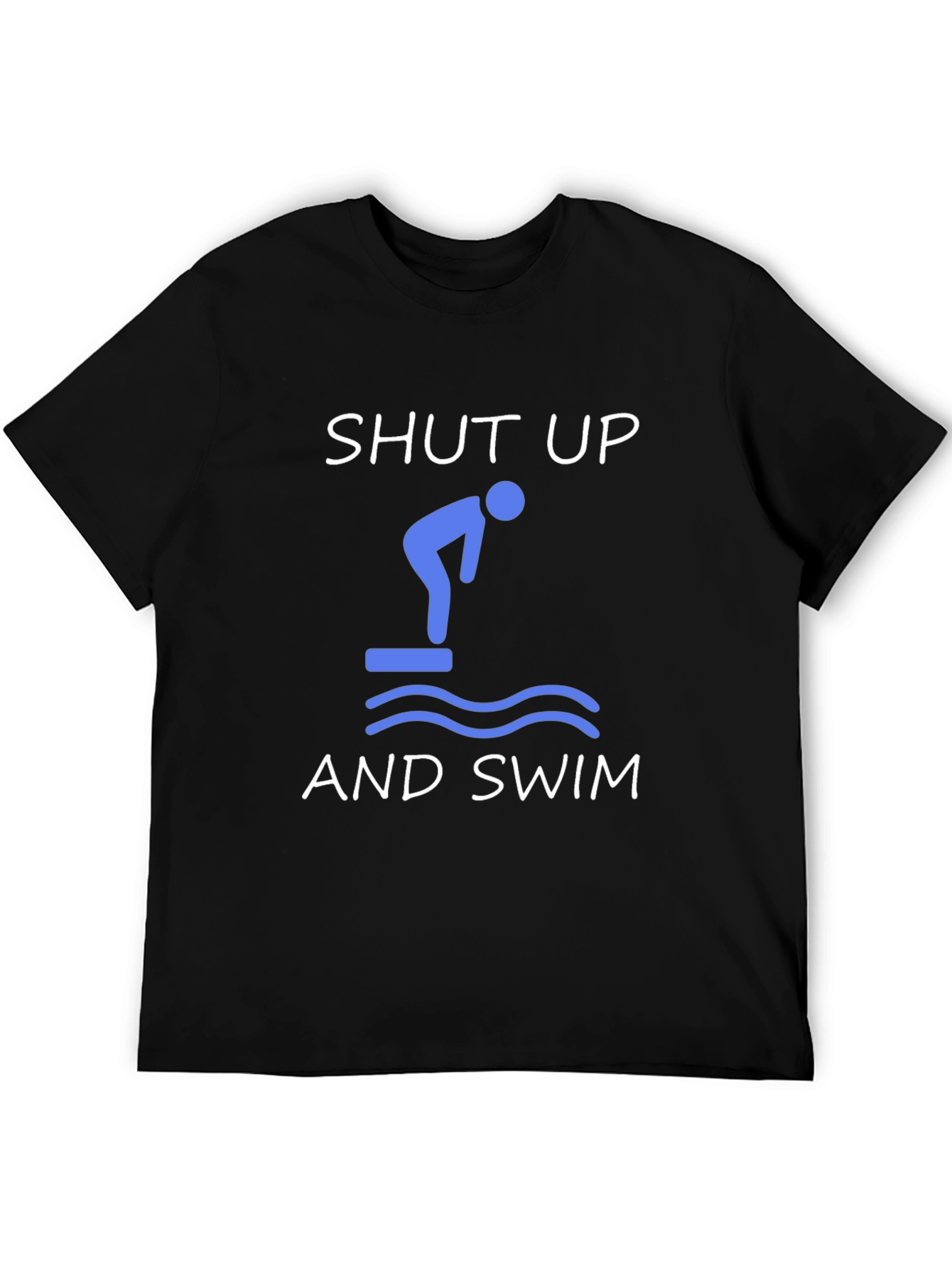 Black Shut Up and Swim T-Shirt - Funny Swimmer Tee view 5
