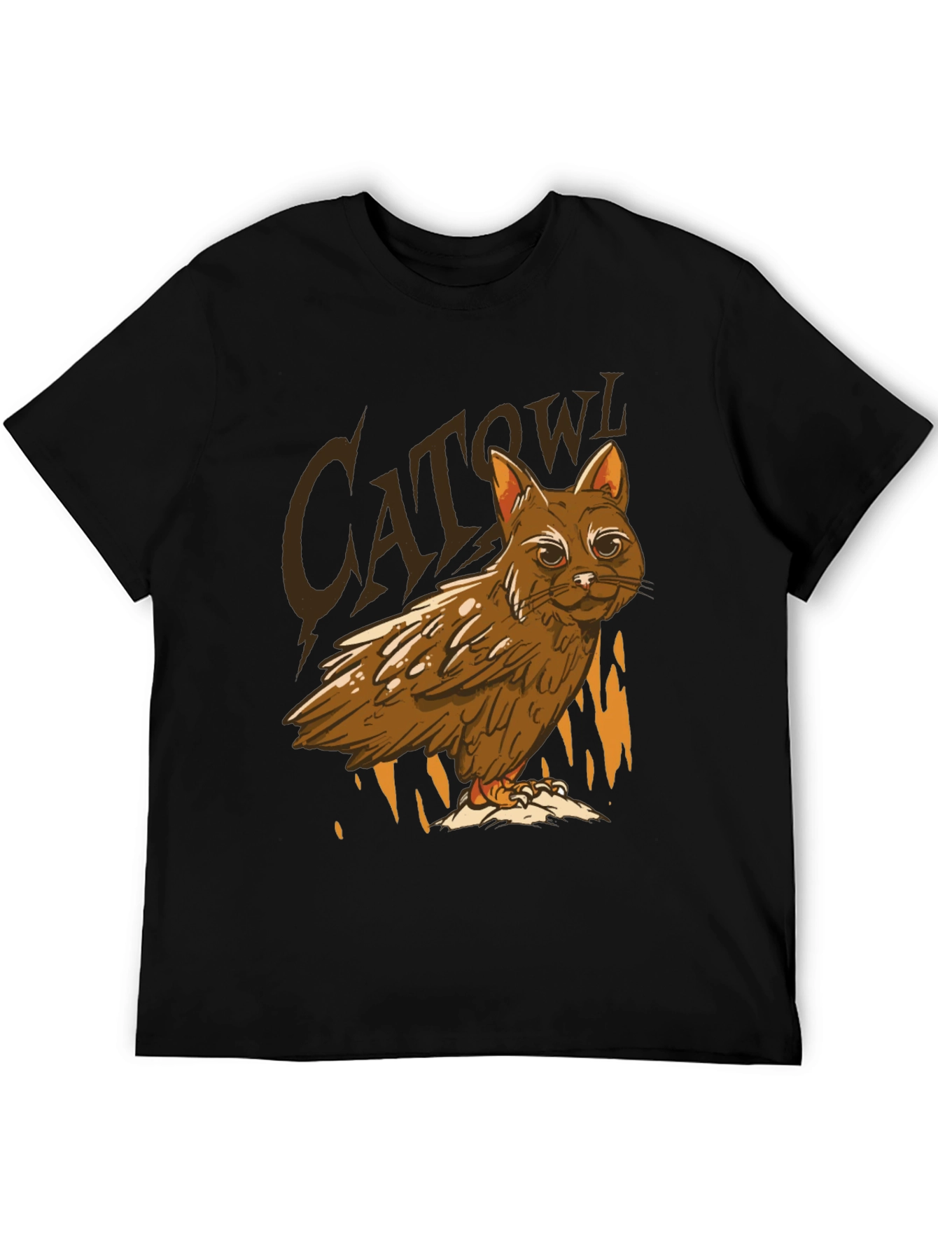 Black Cat Owl Hybrid T-Shirt - Funny Animal Tee view 5