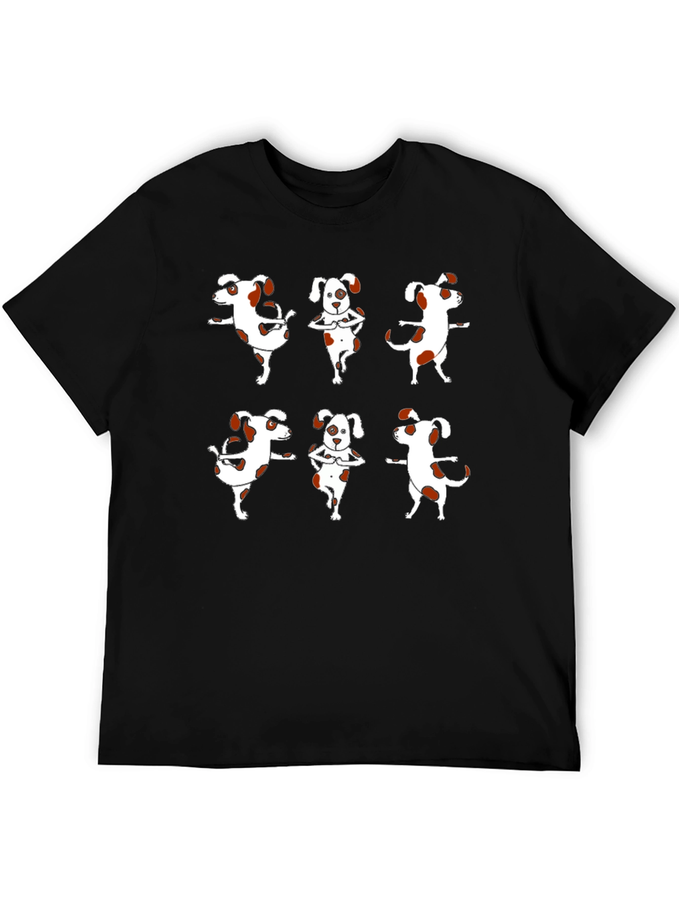 Black Yoga Dog Graphic Tee - Black Cotton T-Shirt view 5