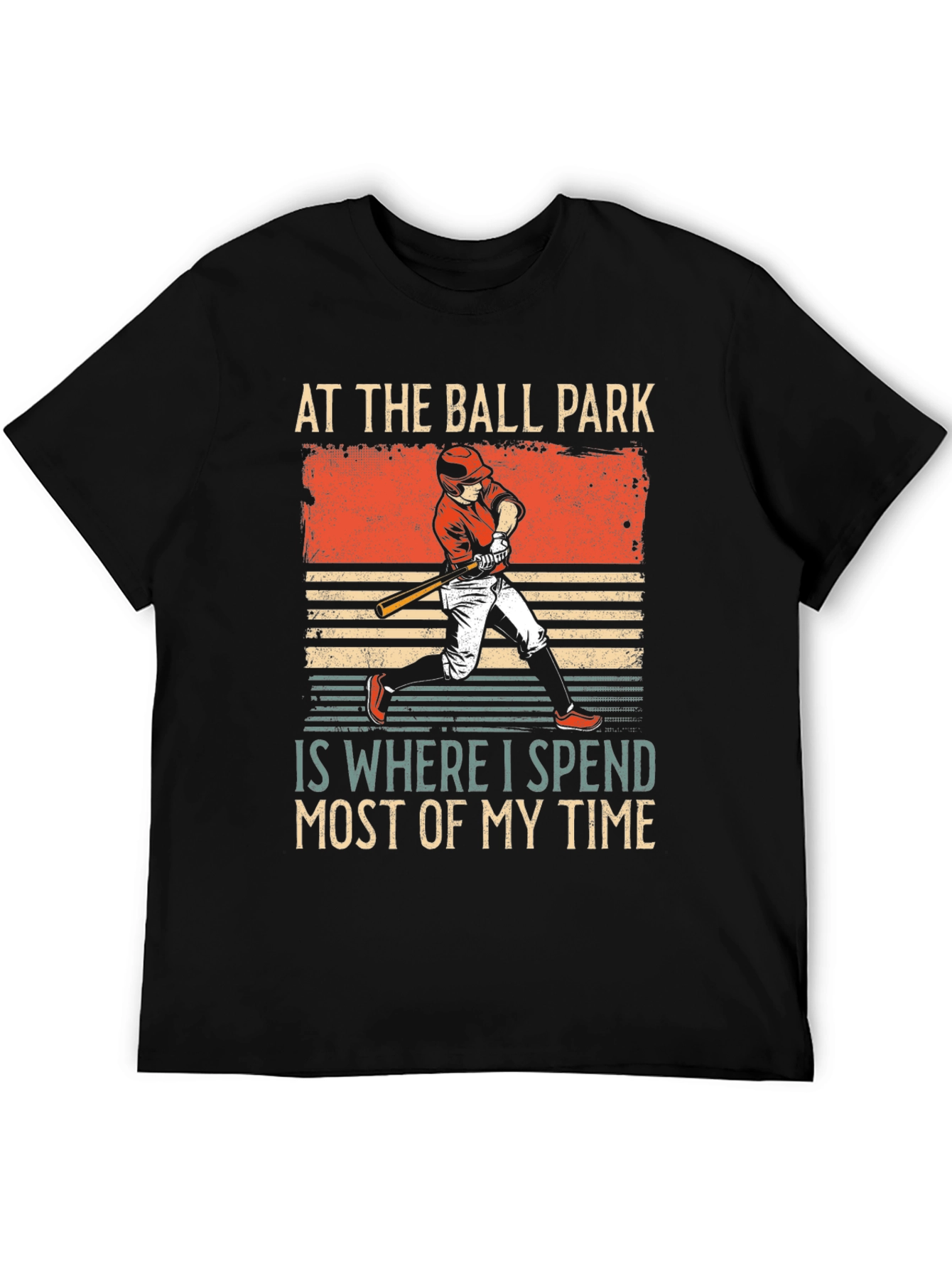 Black Baseball Fan T-Shirt: At The Ball Park view 5