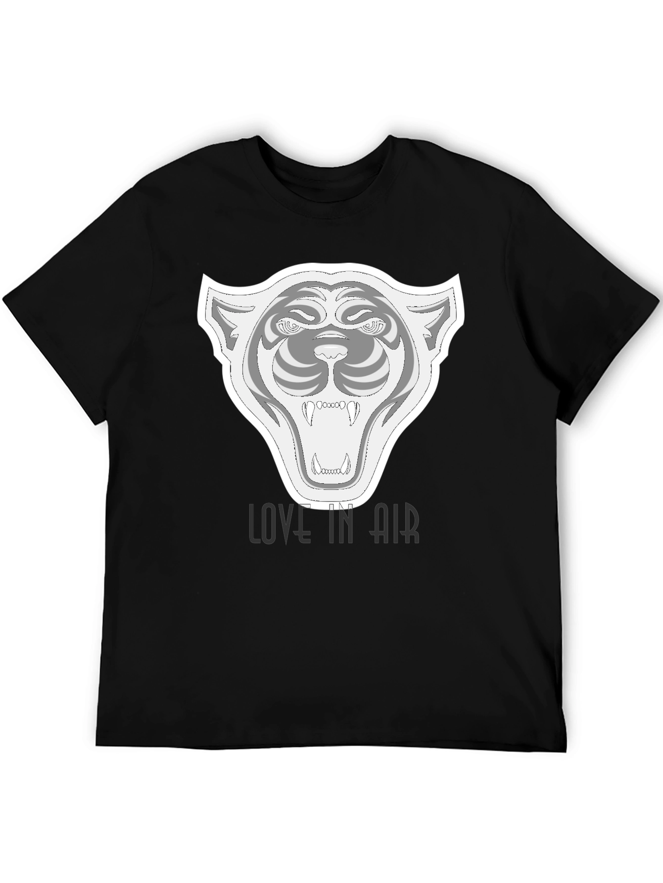 Black Black Graphic Tee - Fierce Tiger 'Love in Air' view 5
