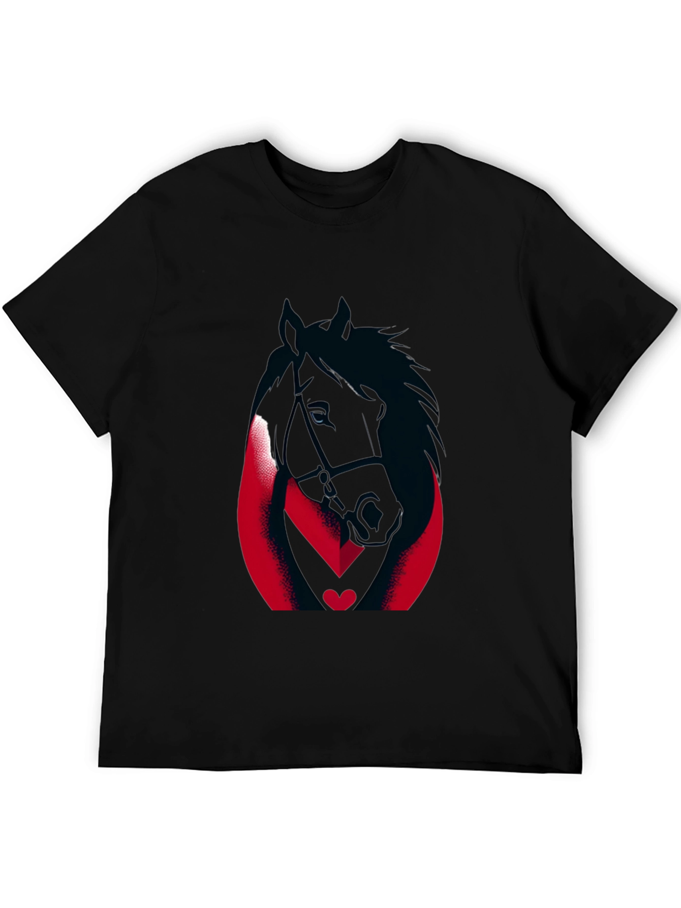 Black Horse Graphic Tee - Black Cotton Blend view 5