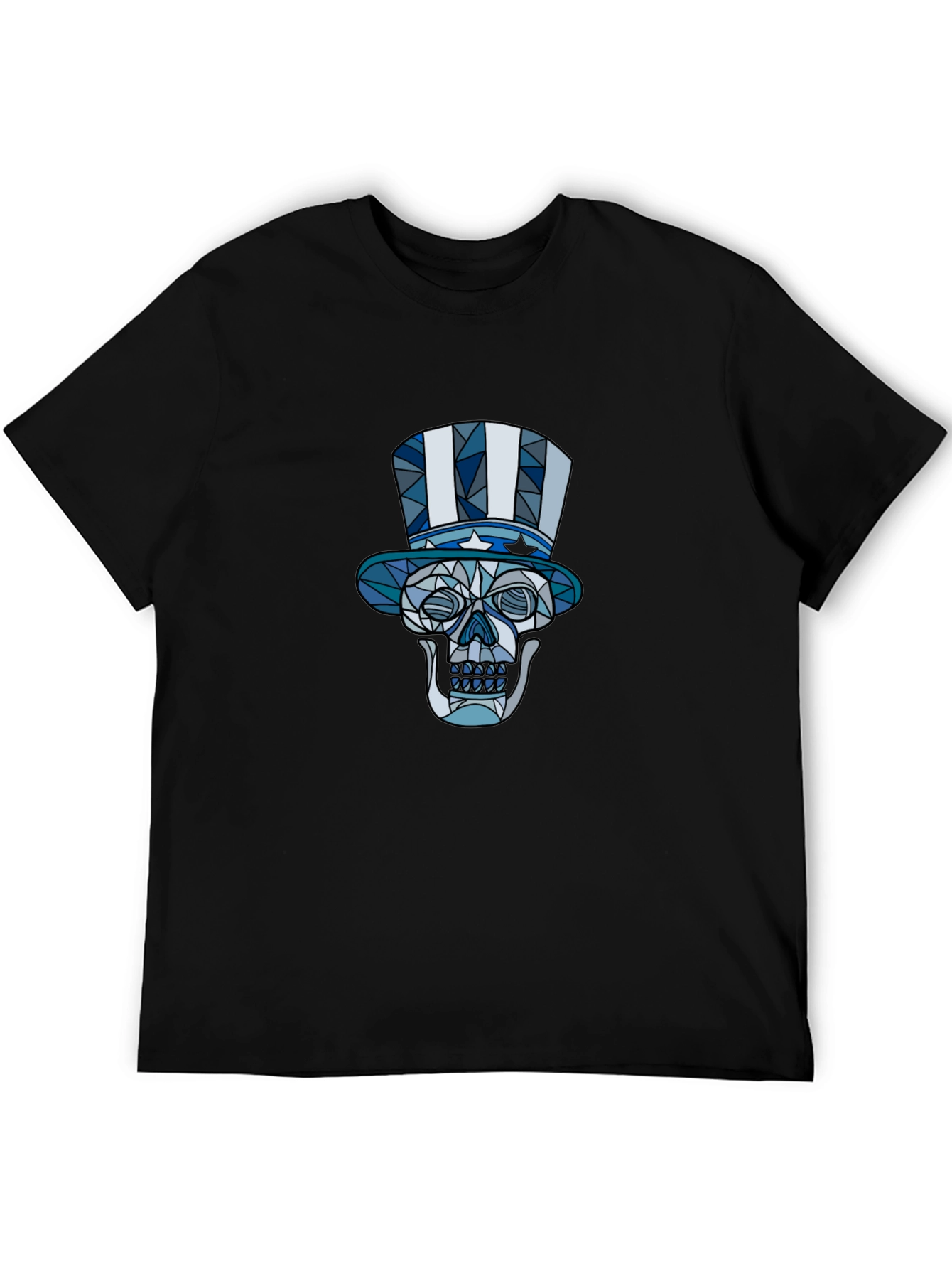 Black Patriotic Skull Graphic T-Shirt view 5