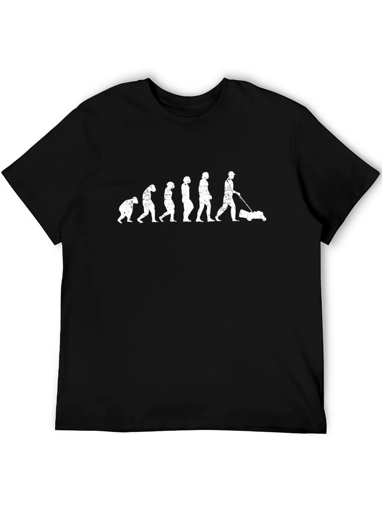 Black Evolution of Lawn Care T-Shirt - Black Cotton Tee view 5