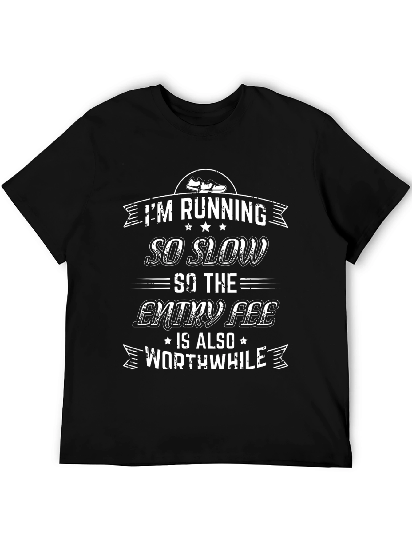 Black Funny Running T-Shirt - I'm Running So Slow view 5