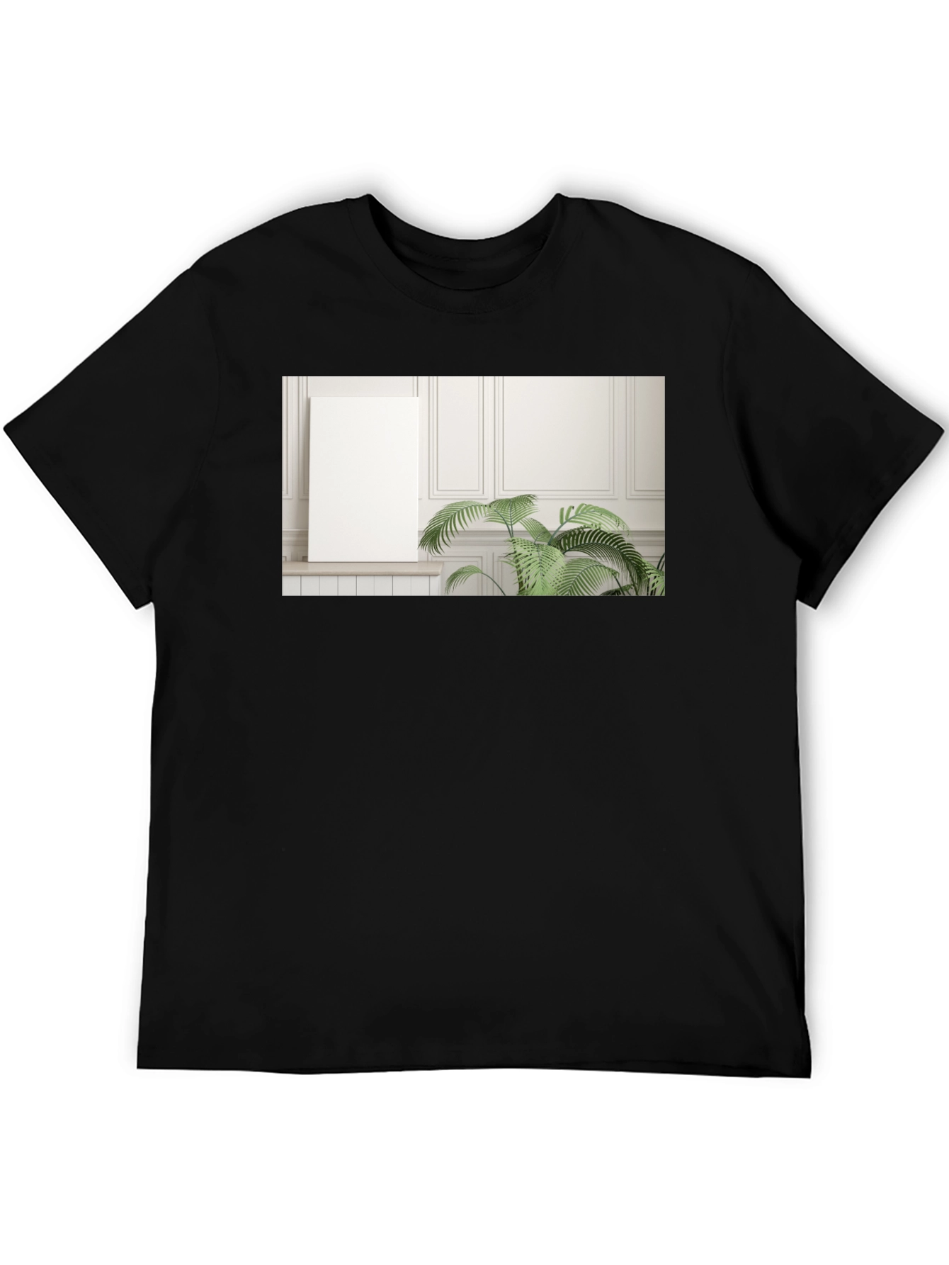Black Modern Art Print T-Shirt view 5