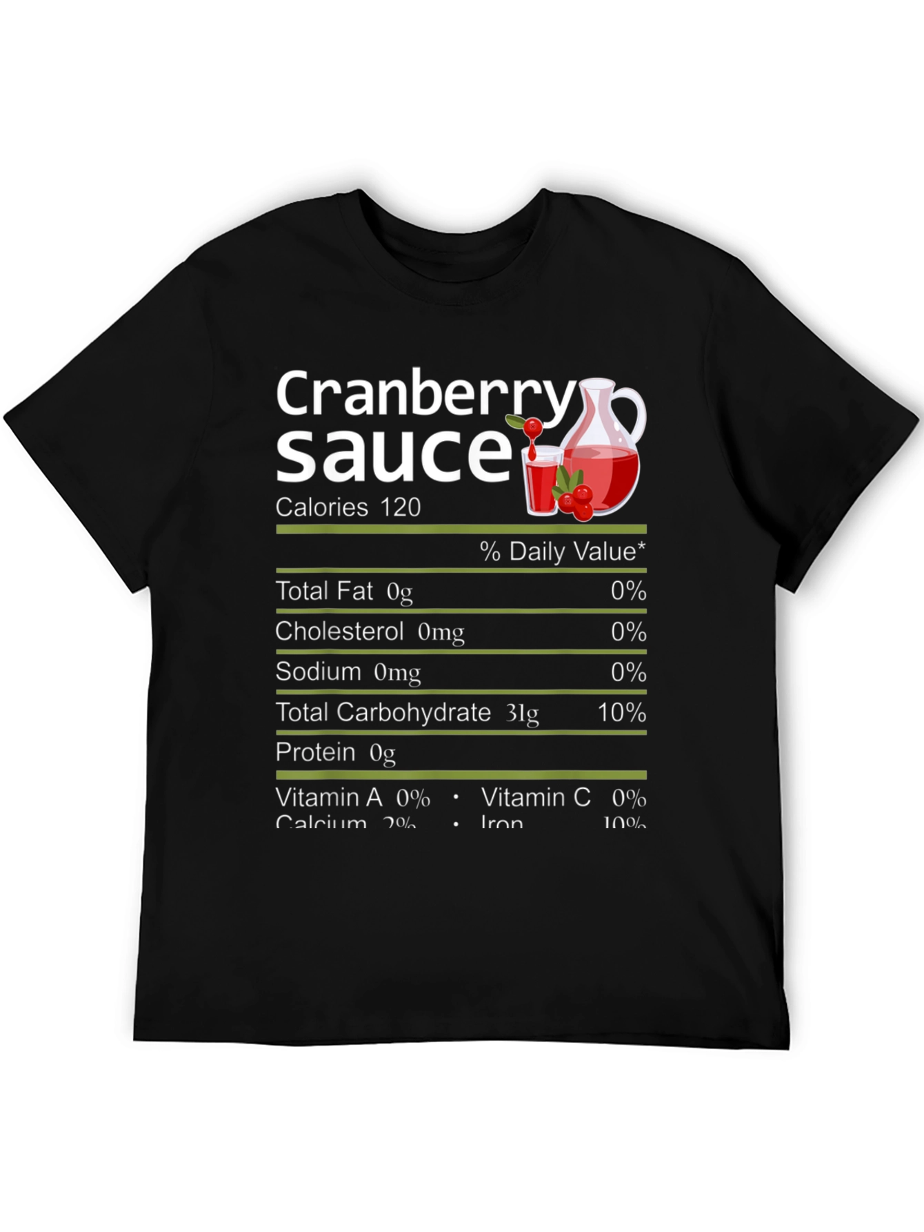 Black Cranberry Sauce Nutrition Facts Graphic Tee view 5