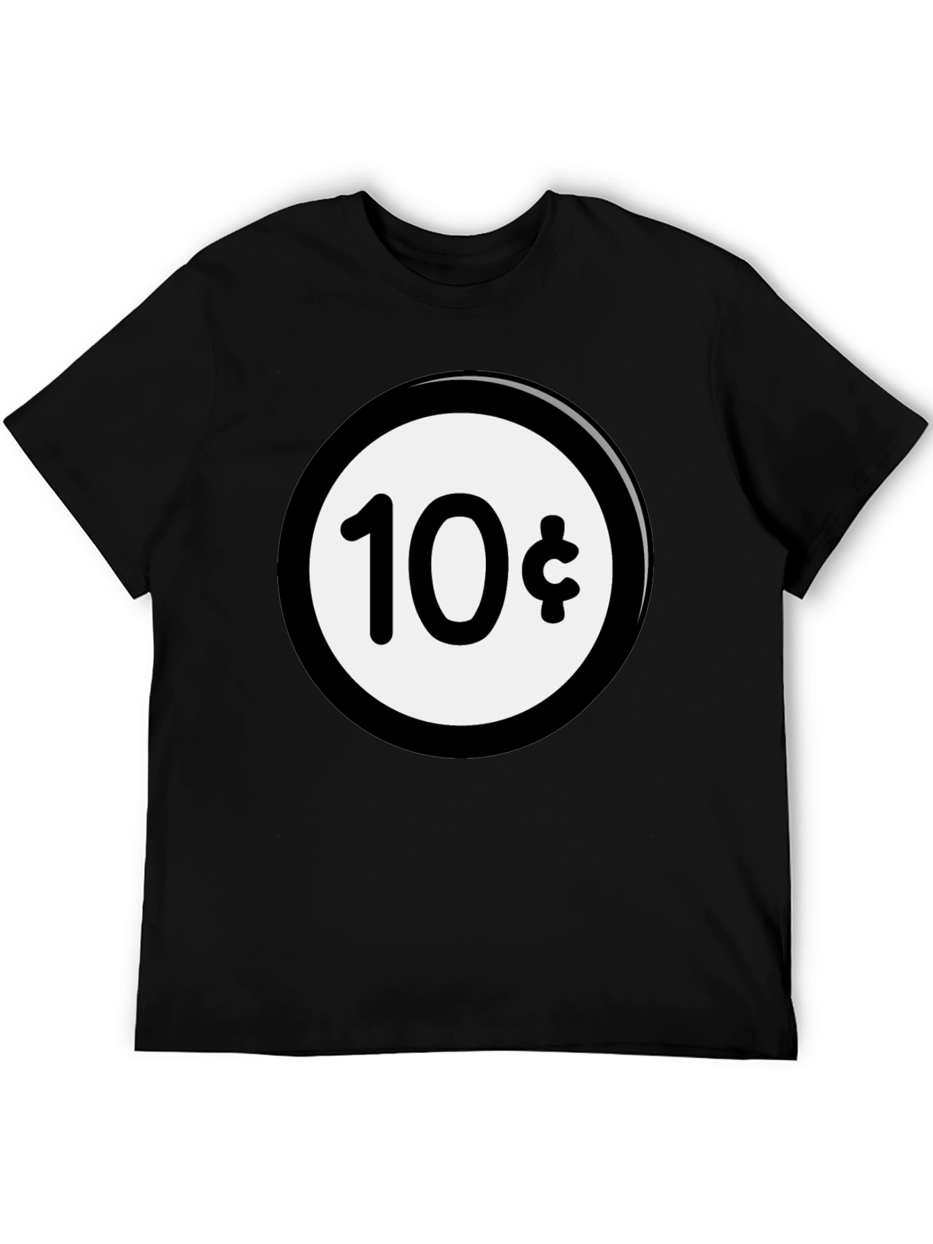 Black Novelty 10 Cent T-Shirt - Black Graphic Tee view 5