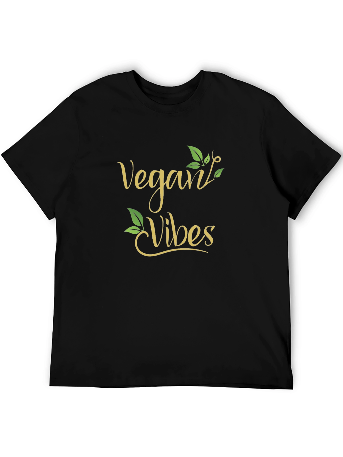 Black Vegan Vibes Graphic Tee - Black Crew Neck view 5