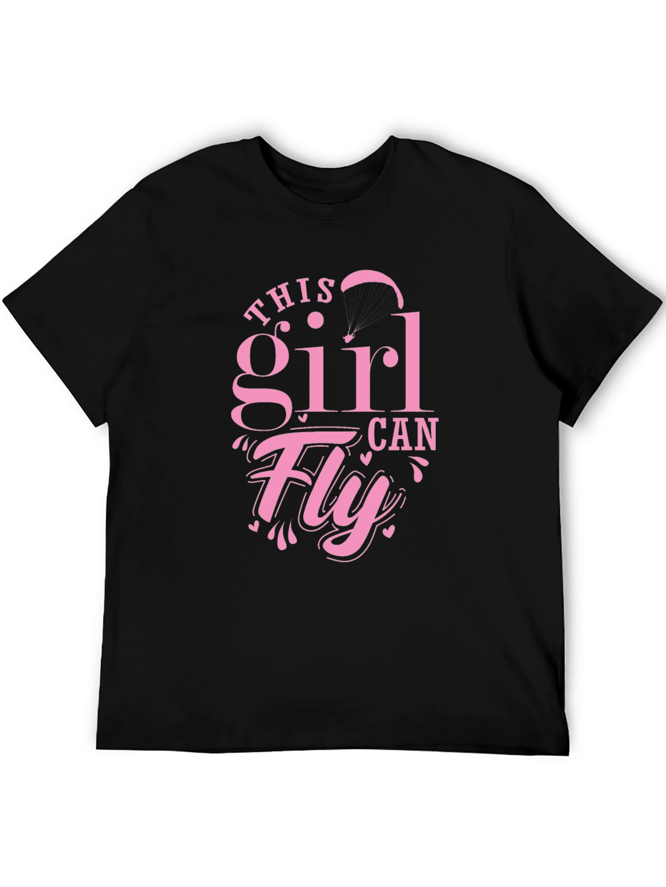 Black This Girl Can Fly - Novelty T-Shirt view 5