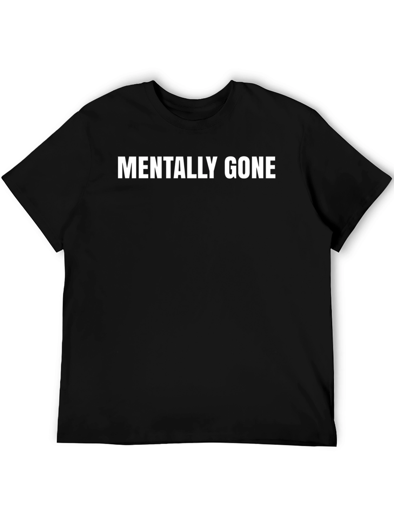Black Mentally Gone Graphic Tee - Black Comfort Fit T-Shirt view 5
