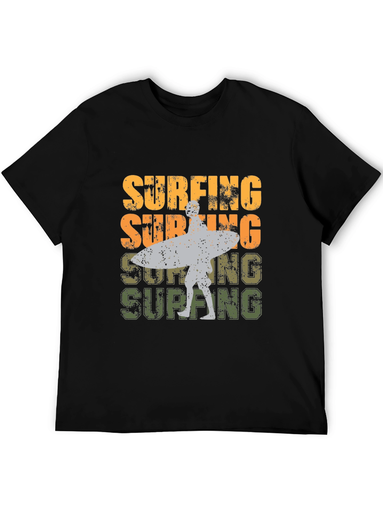 Black Retro Surfing Graphic Tee view 5