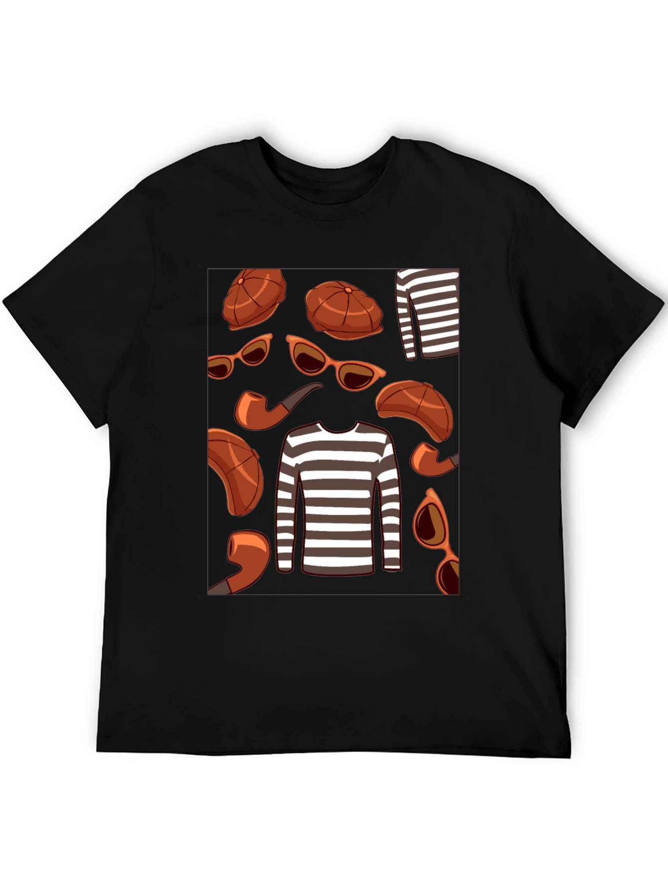 Black Detective Style Graphic T-Shirt view 5