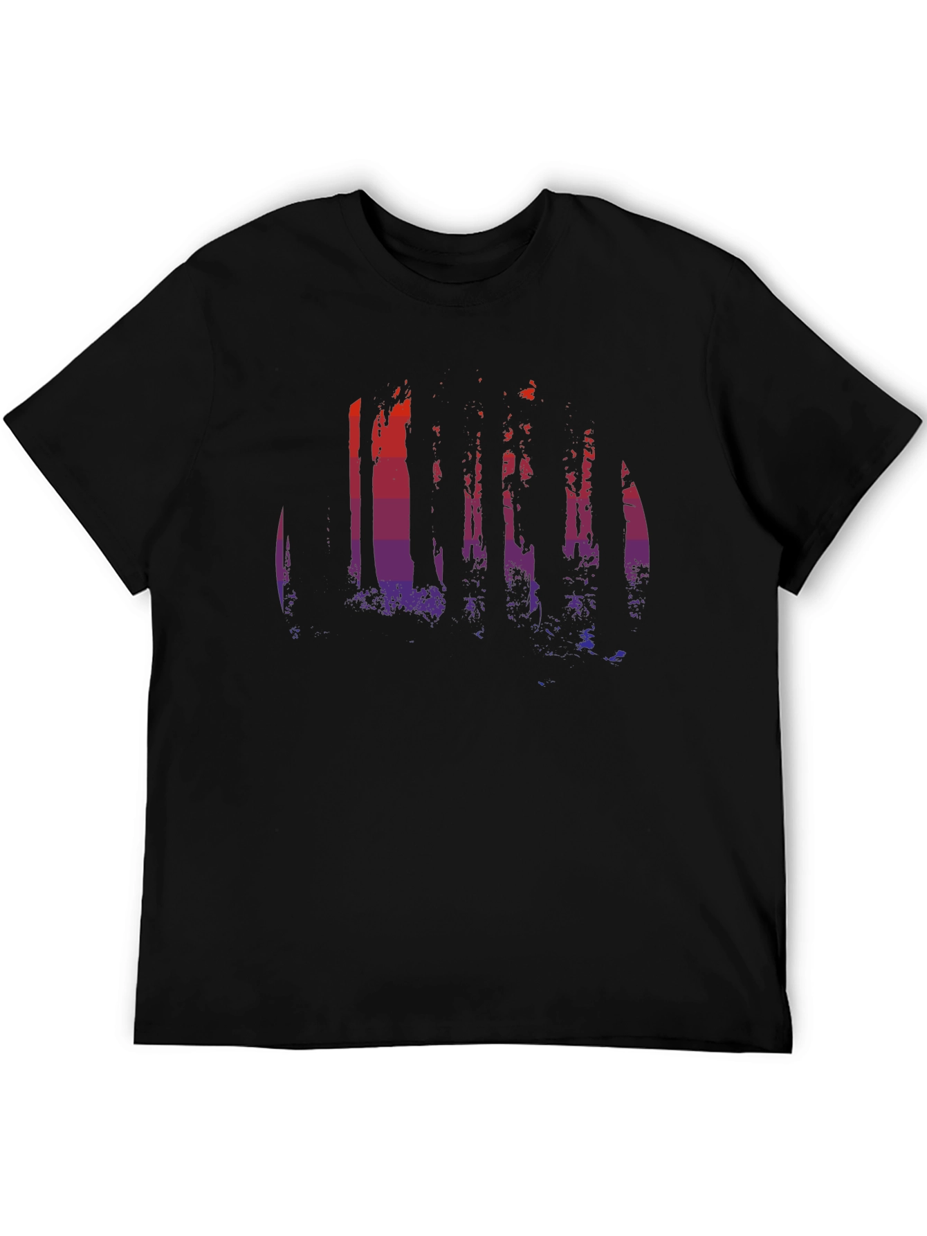 Black Sunset Forest Graphic Tee - Black view 5