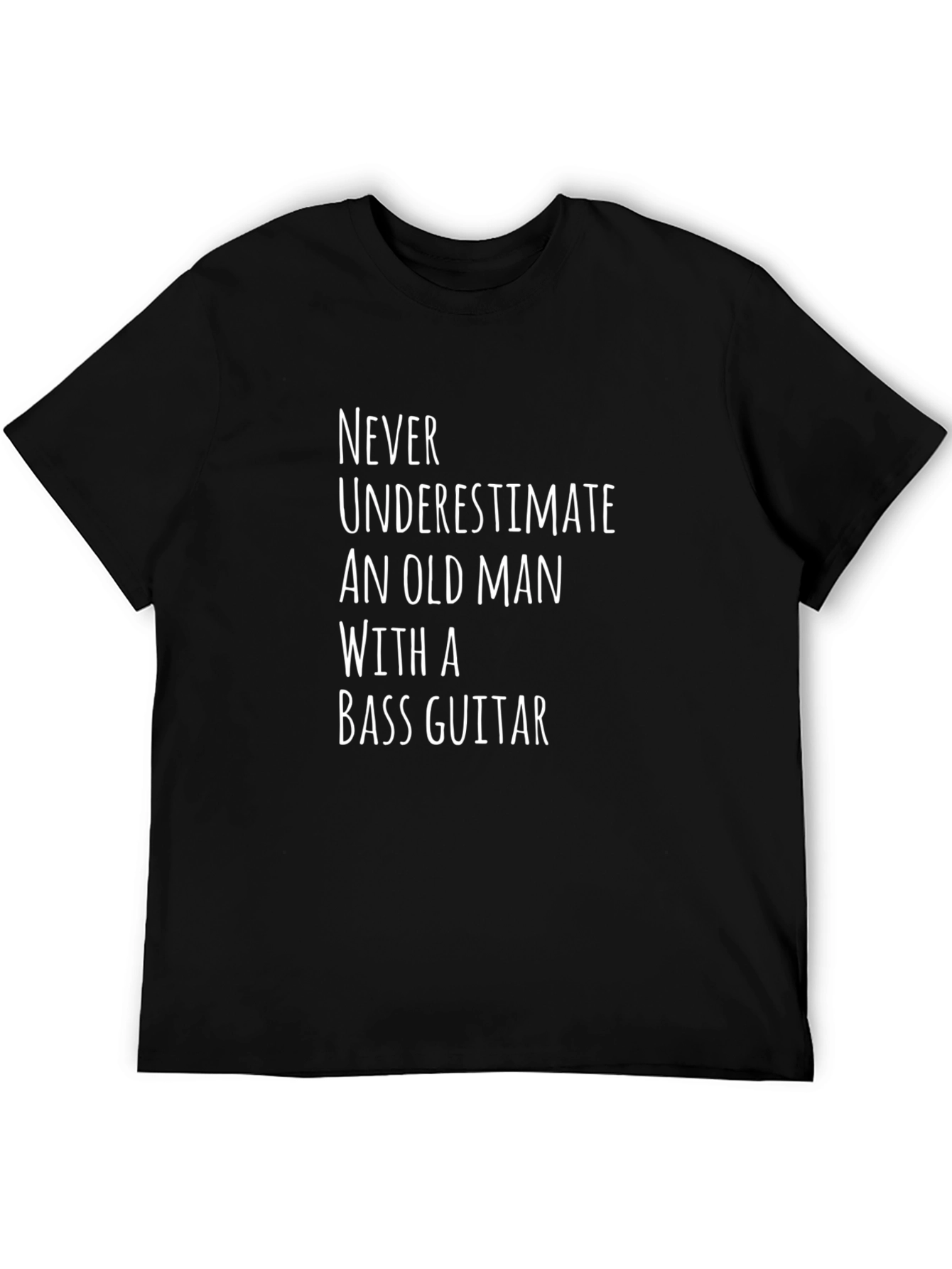 Black Bass Guitar Old Man T-Shirt view 5