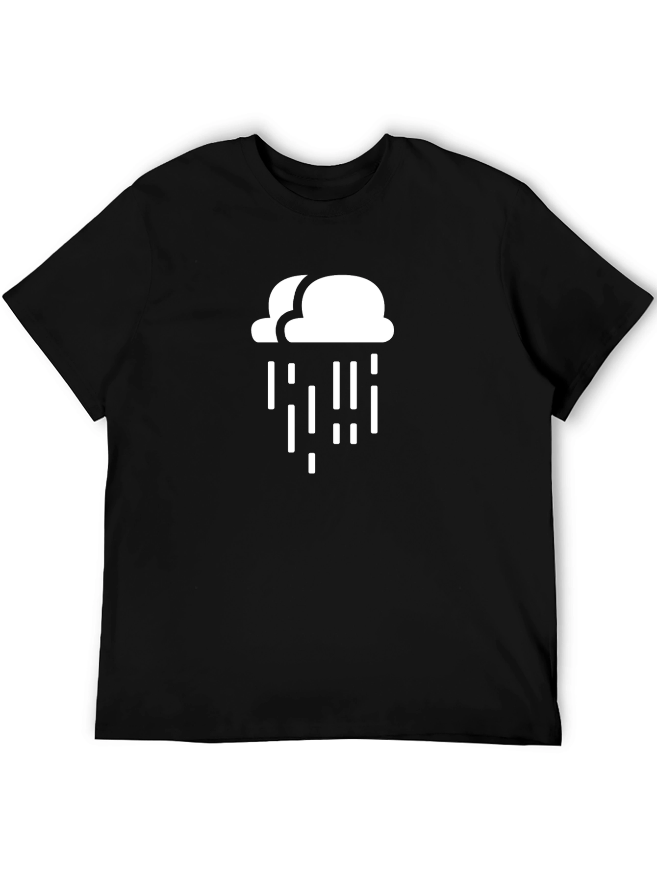 Black Rainy Day Cloud Graphic T-Shirt - Black view 5