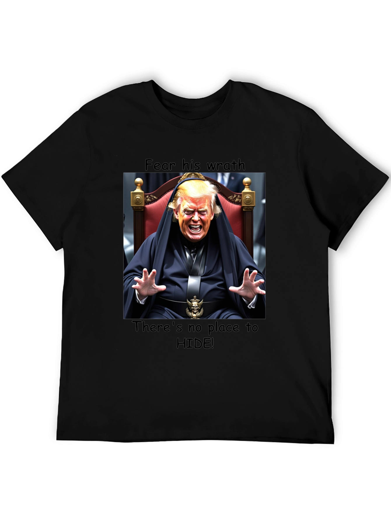 Black Fear His Wrath Trump T-Shirt view 5