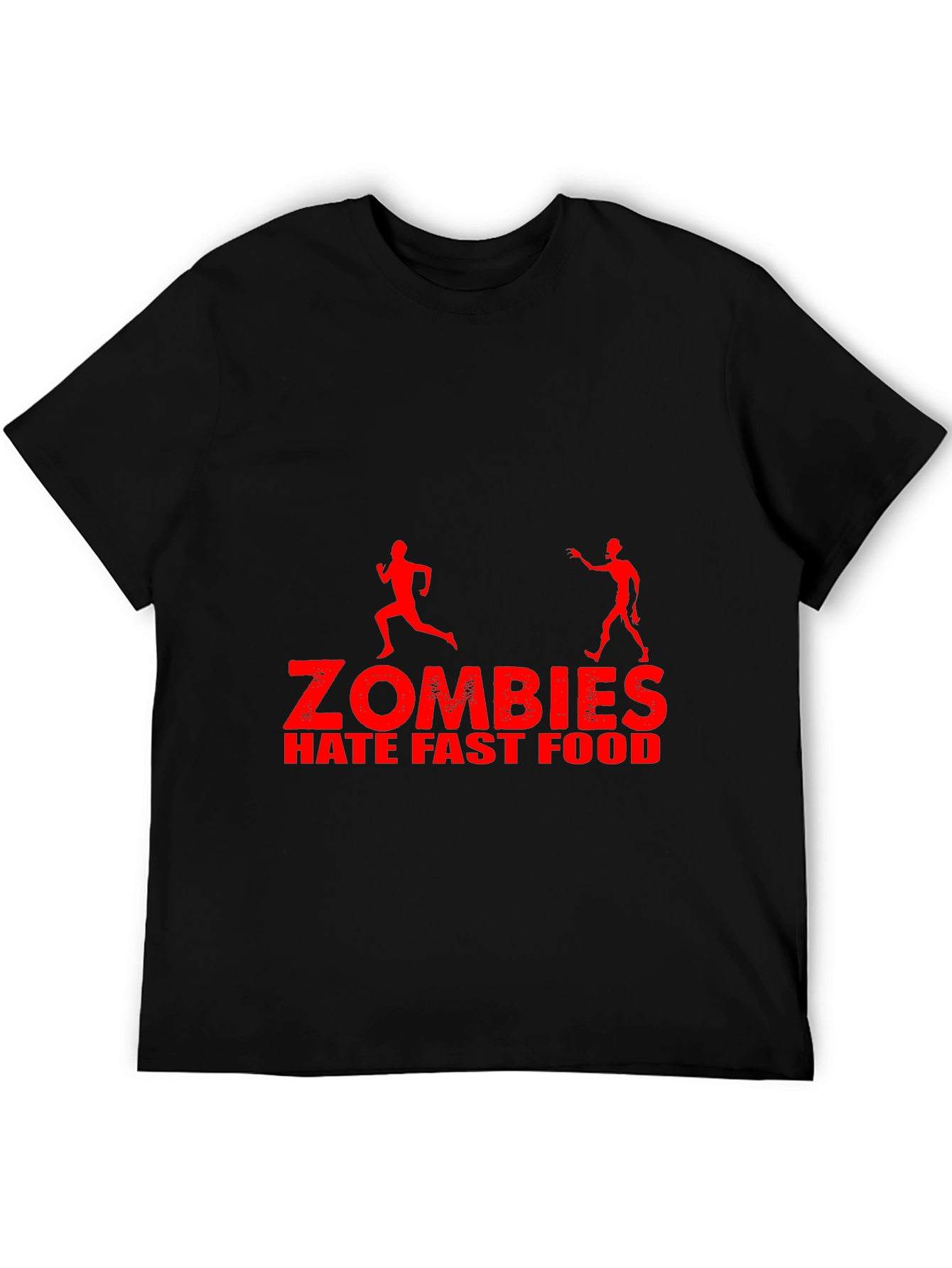Black Zombies Hate Fast Food Graphic T-Shirt view 5
