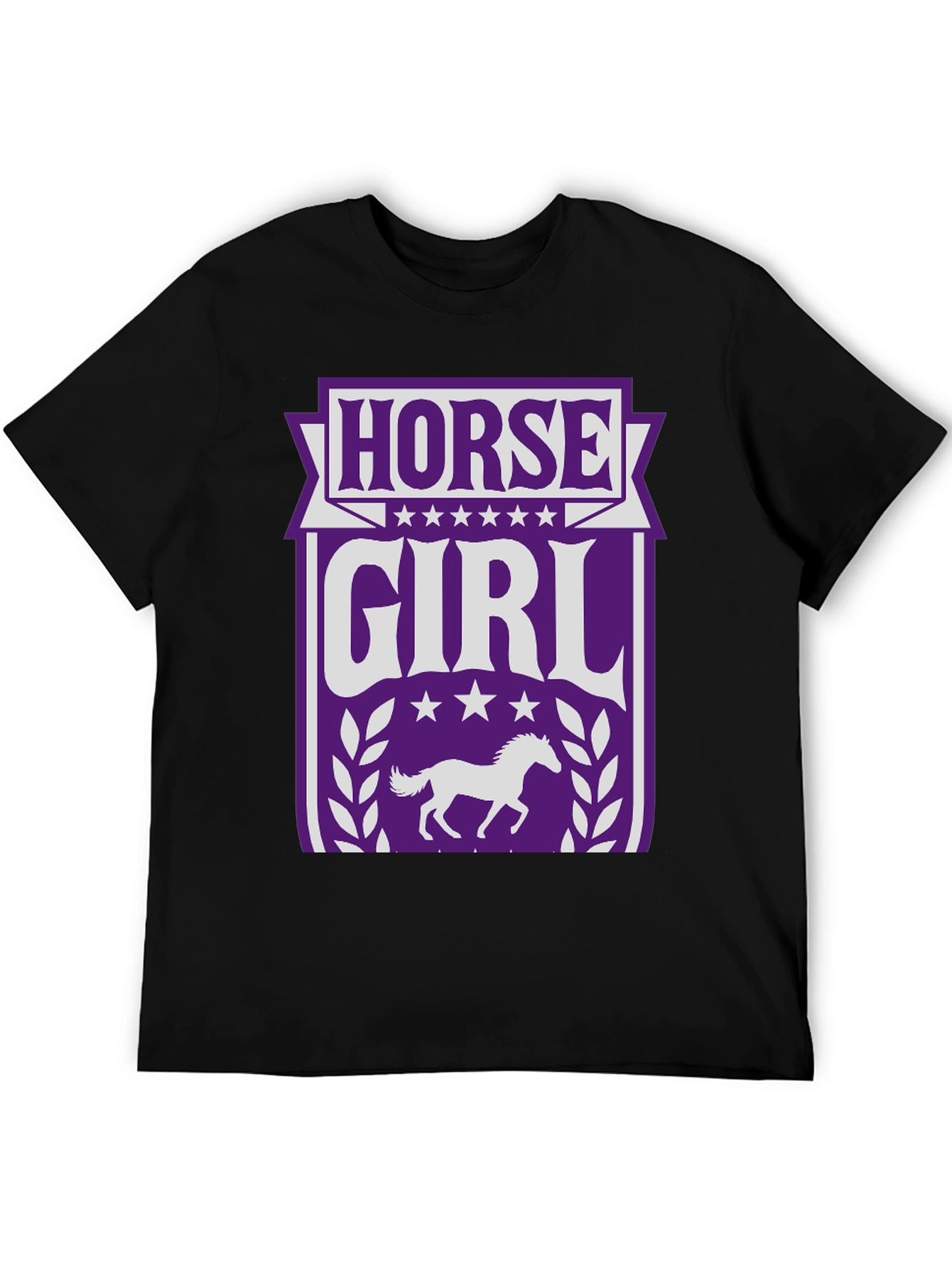 Black Horse Girl Graphic Tee - Equestrian T-Shirt view 5