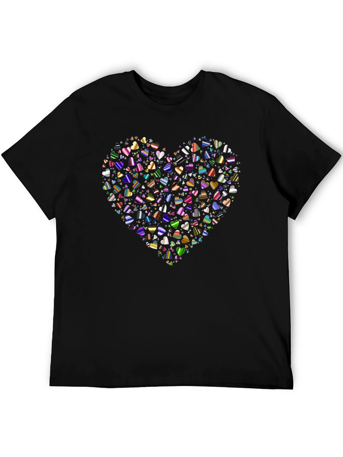 Black Heart of Hearts Black Graphic T-Shirt view 5