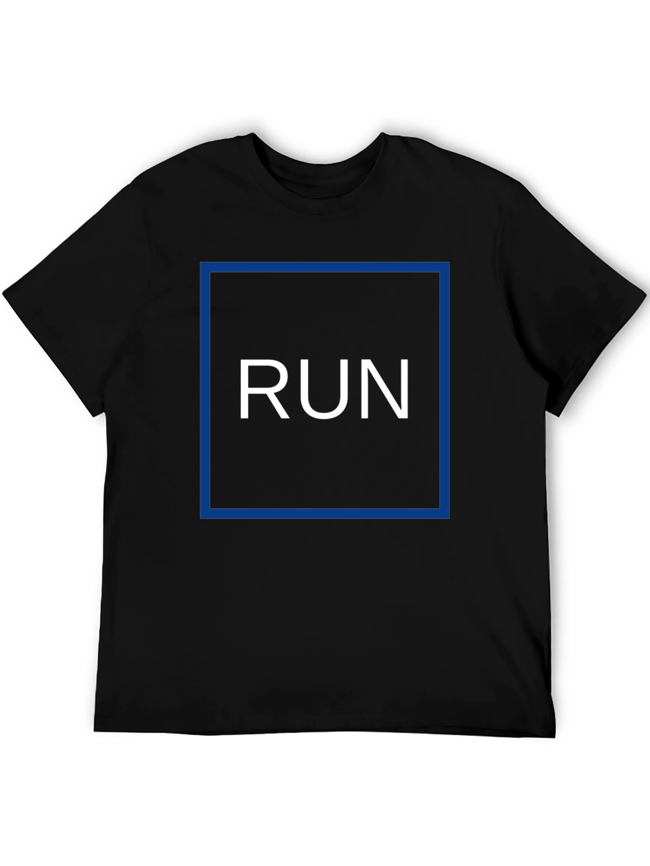 Black Run Graphic Tee - Black Cotton Blend T-Shirt view 5