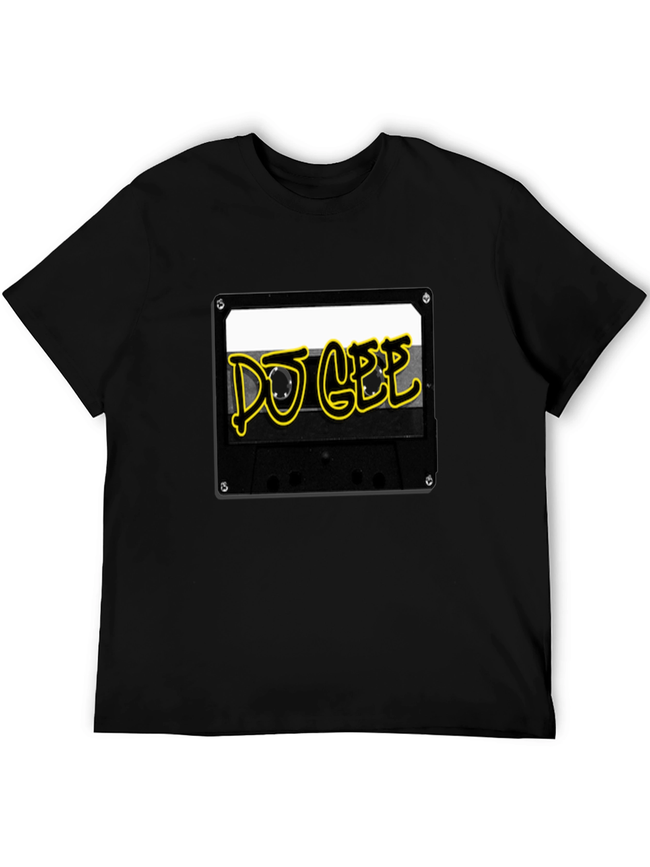 Black DJ GEE Cassette Tape Black T-Shirt view 5