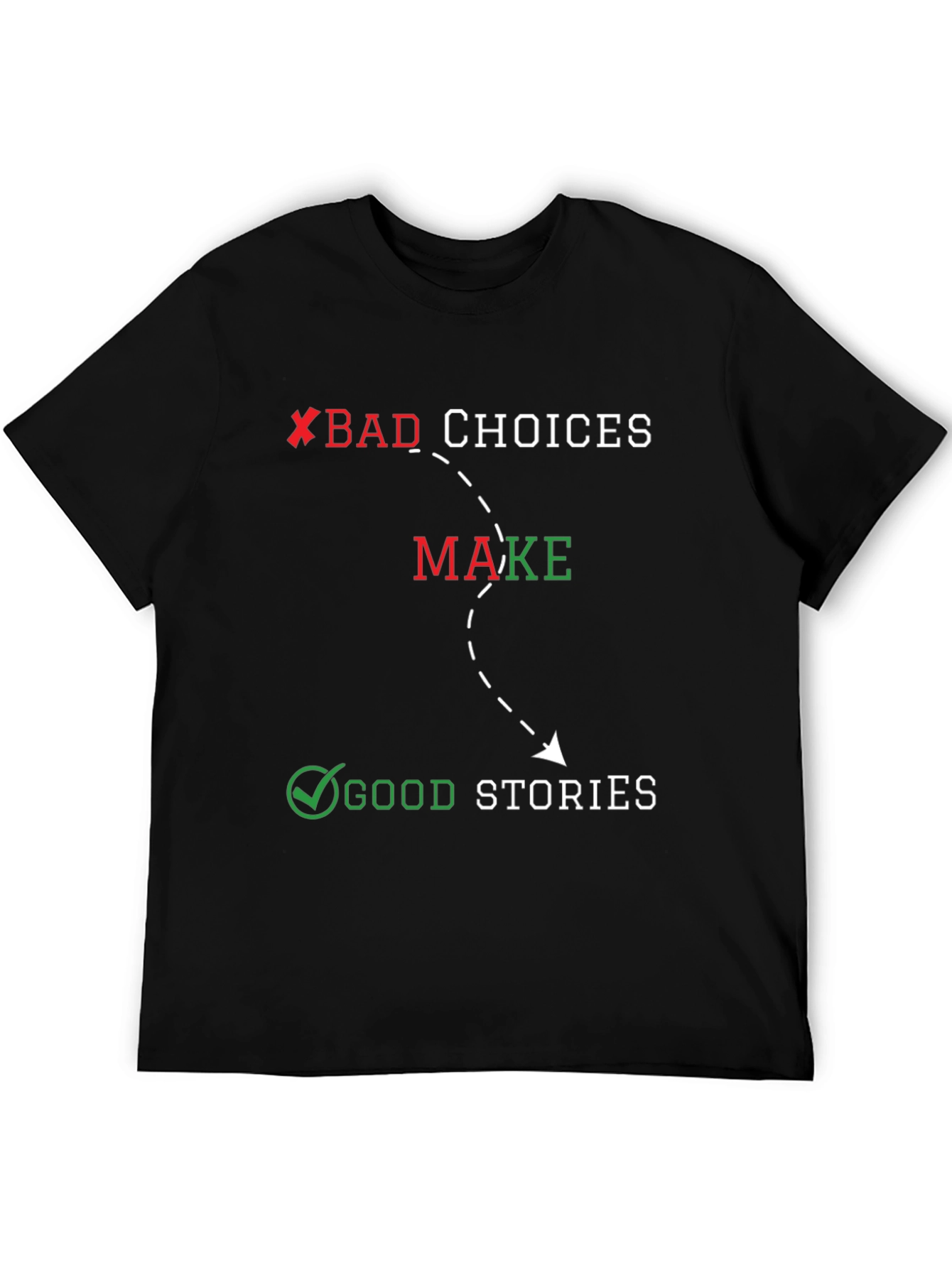 Black Bad Choices Good Stories Black Graphic Tee view 5