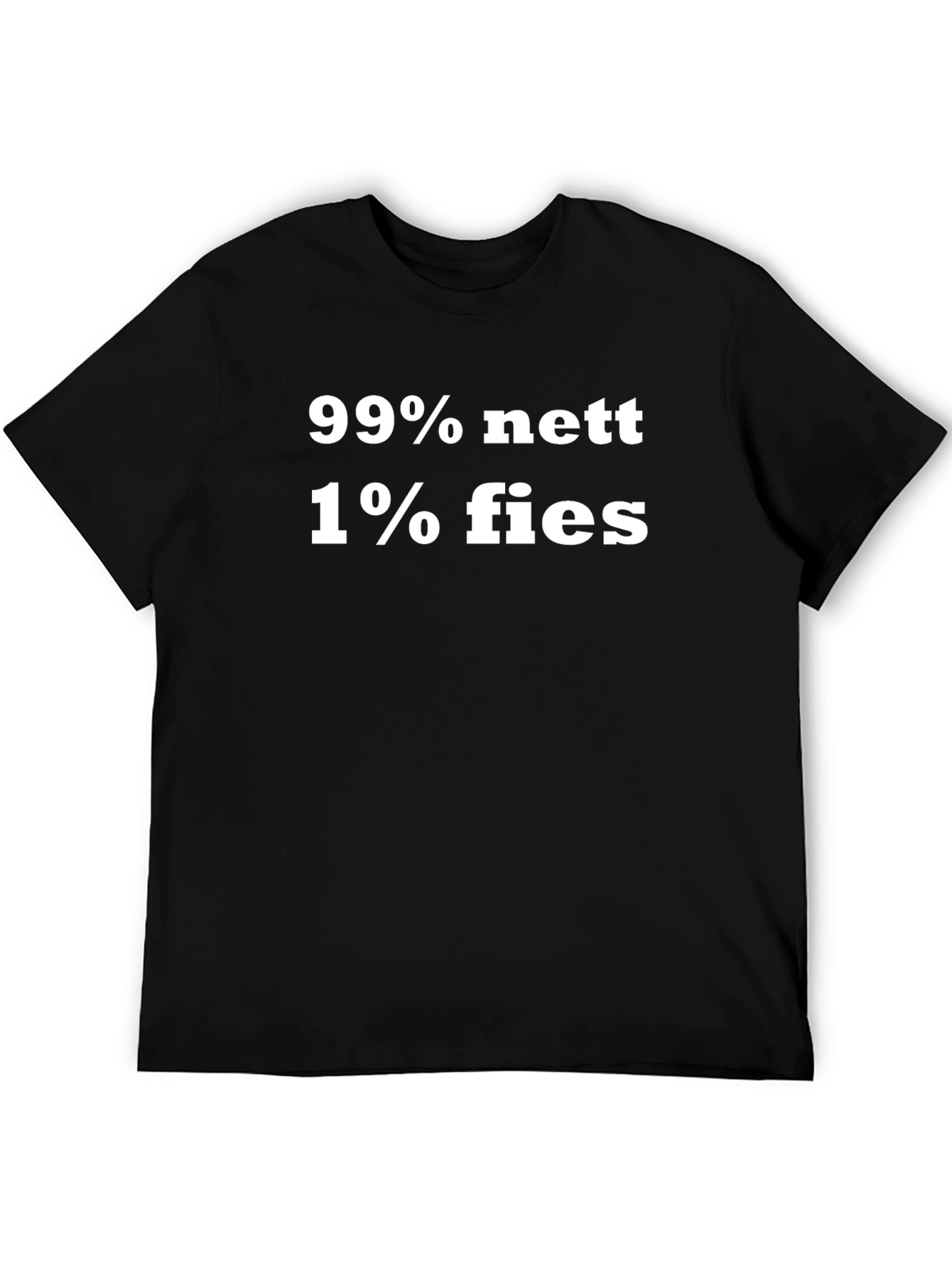 Black Funny 99% Nett 1% Fies Graphic T-Shirt view 5
