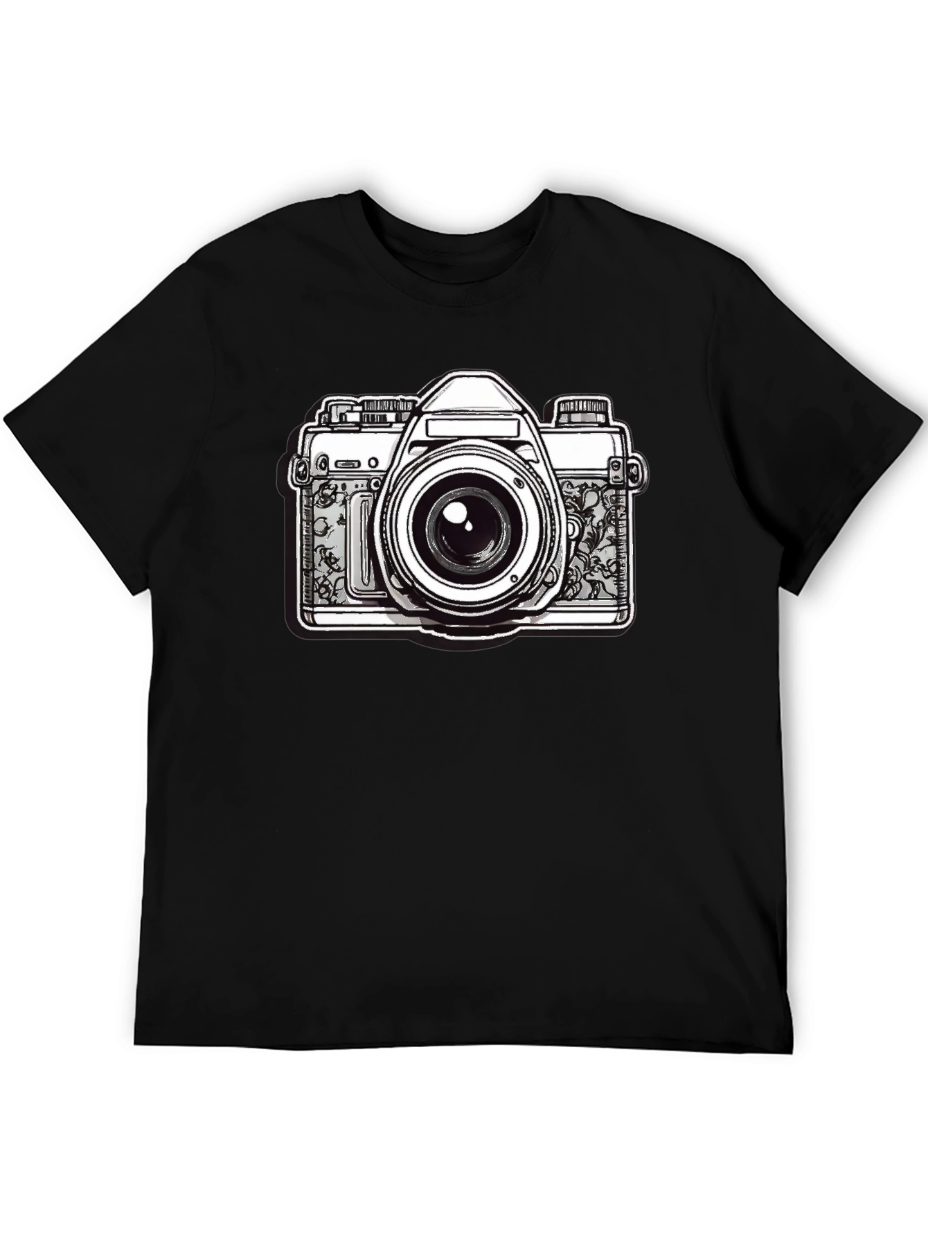 Black Vintage Camera Graphic T-Shirt - Black view 5