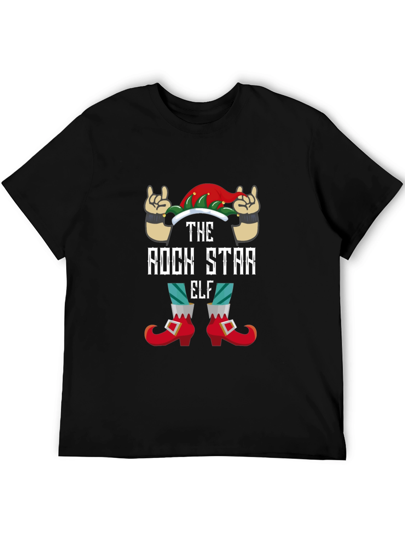 Black Rock Star Elf Graphic Tee view 5