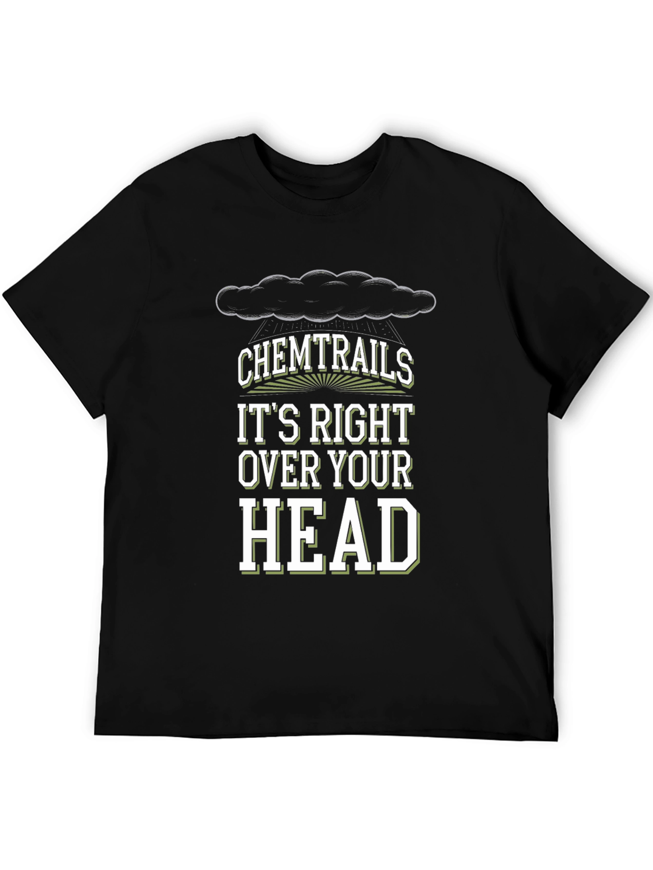 Black Chemtrails Conspiracy Theory T-Shirt view 5