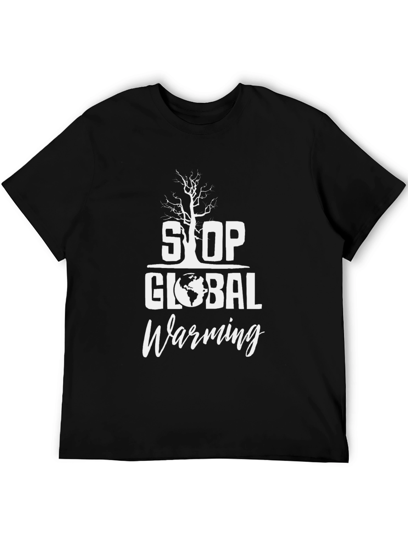 Black Stop Global Warming Graphic Tee - Eco-Friendly Fashion view 5