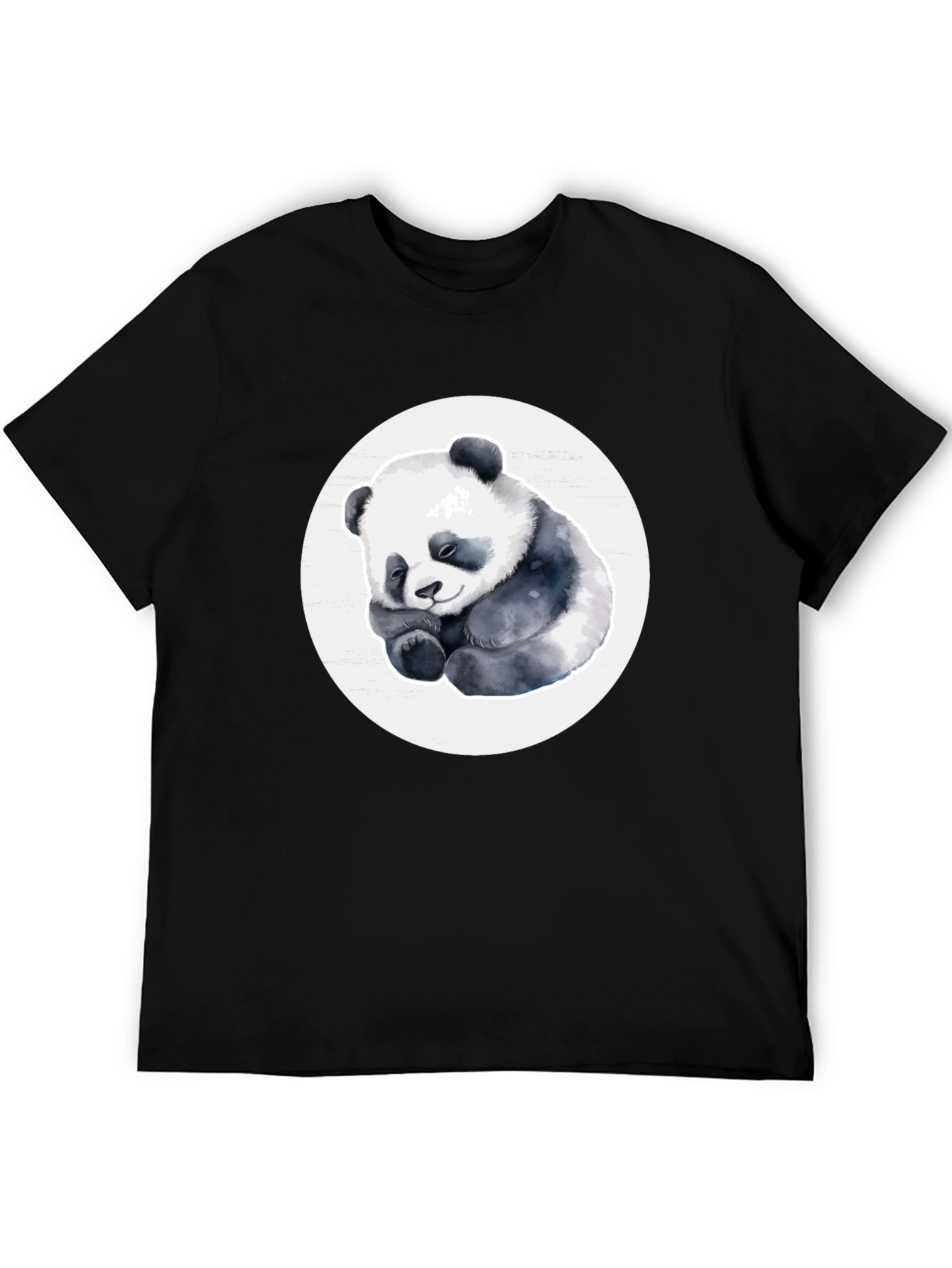 Black Cute Panda T-Shirt - Black view 5