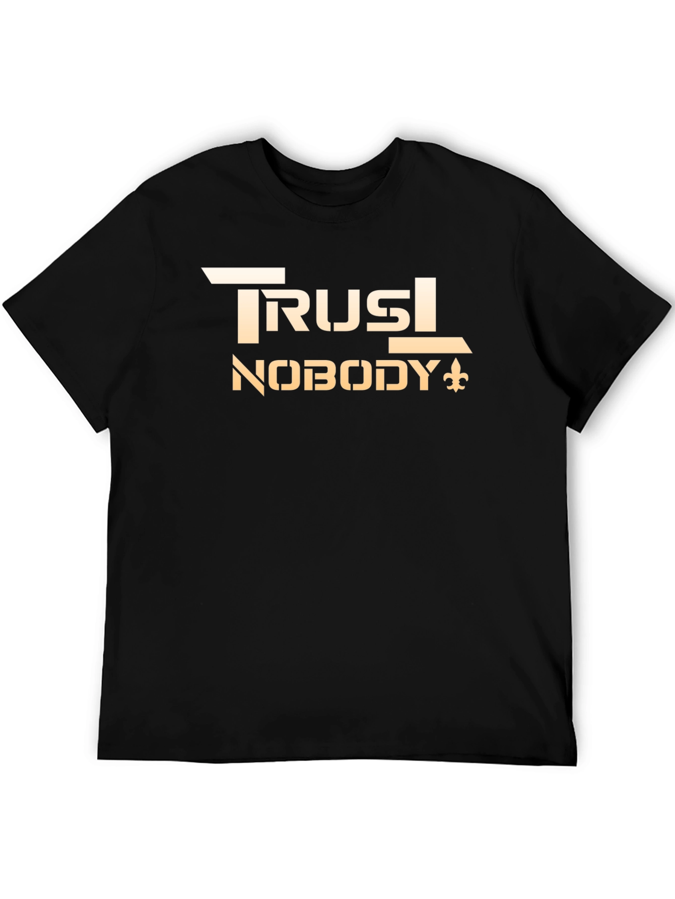 Black Trust Nobody Graphic Tee - Black Cotton Casual Shirt view 5