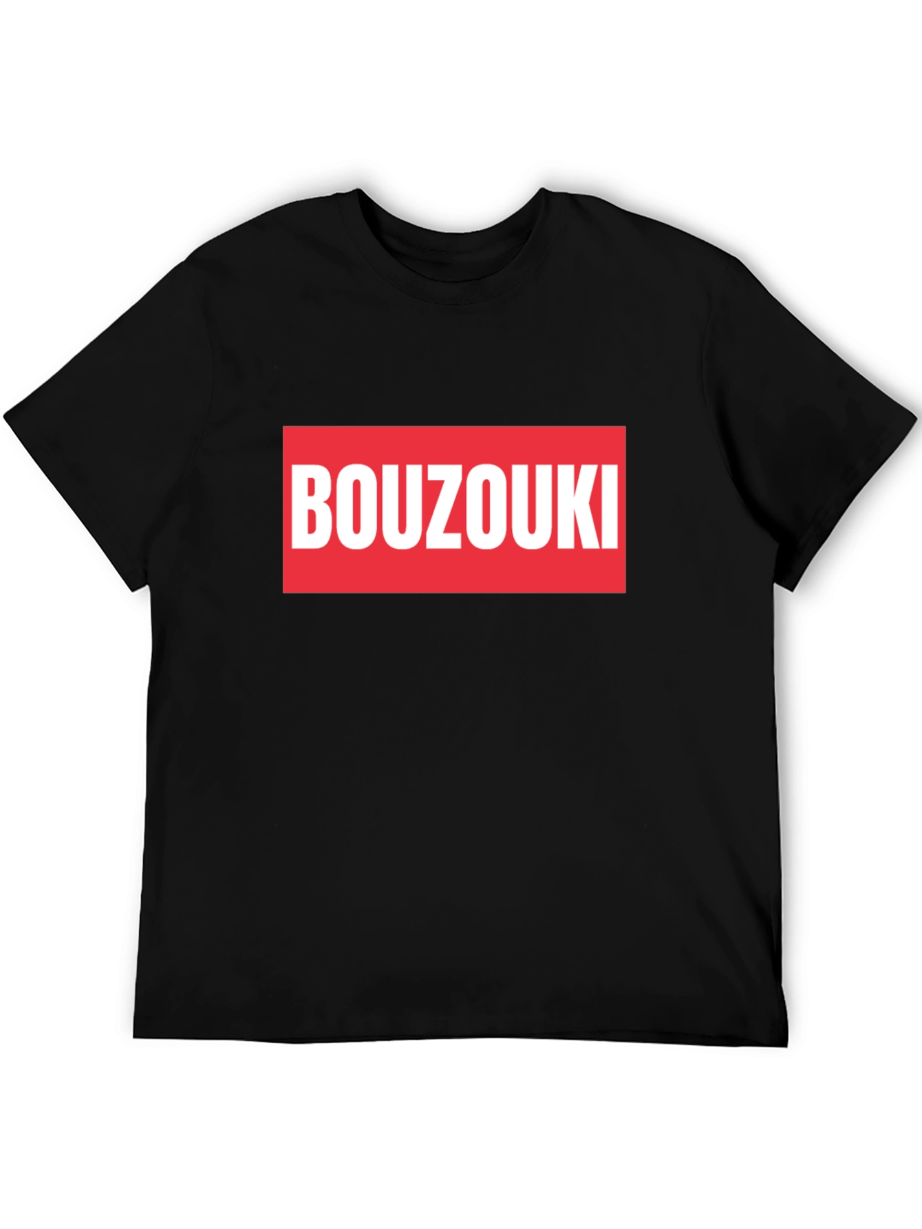 Black Bouzouki T-Shirt - Black Cotton Tee view 5