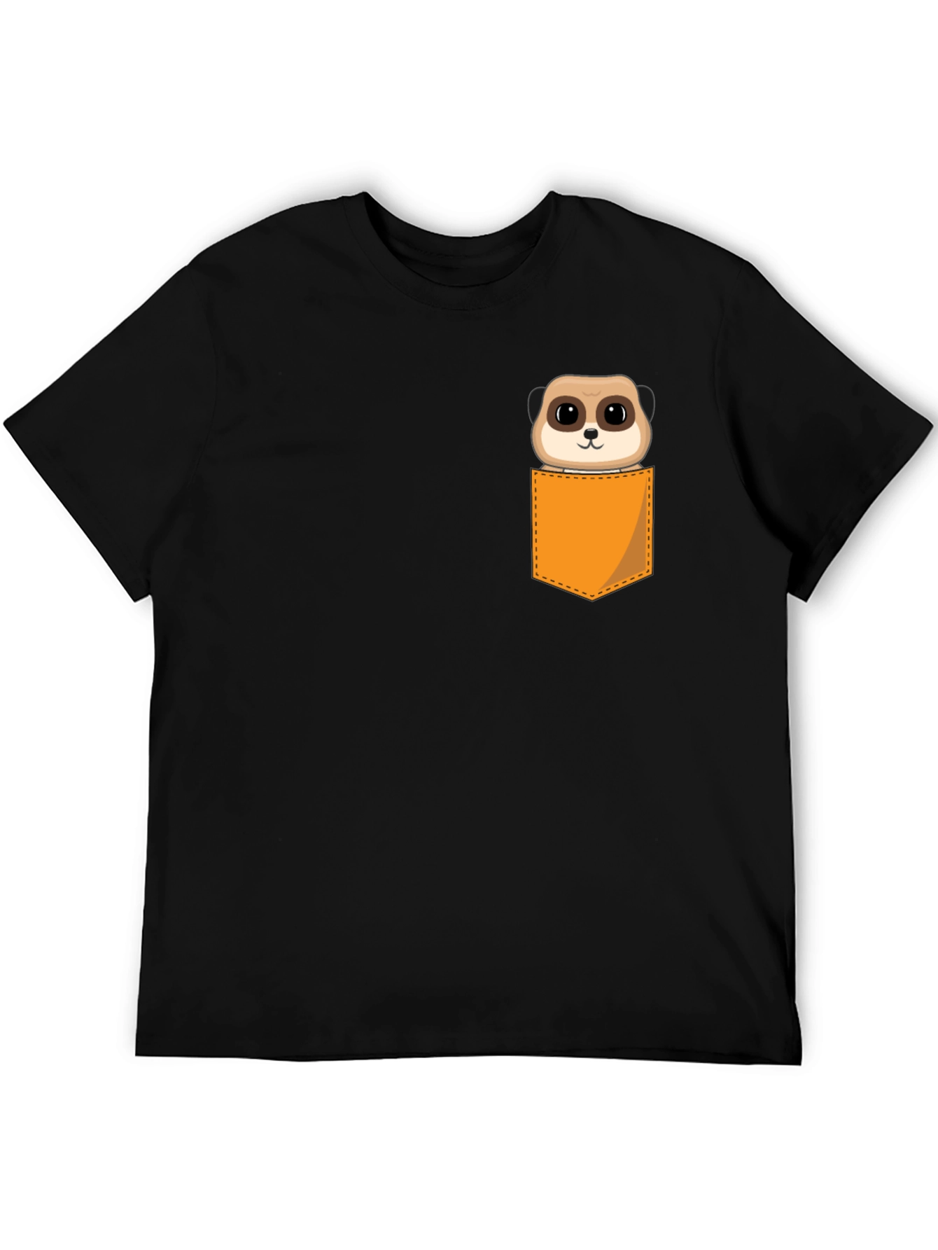 Black Meerkat Pocket T-Shirt - Novelty Cute Animal Tee view 5