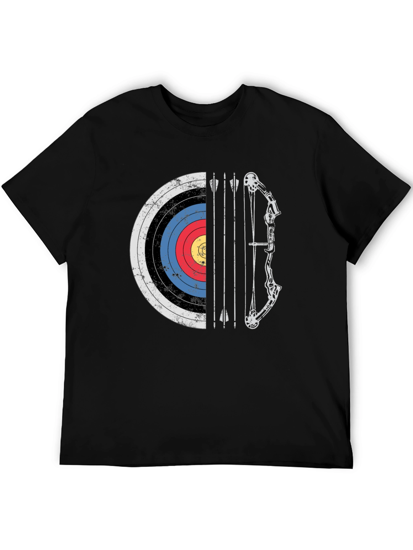 Black Archery Target Bow and Arrow Graphic Tee view 5
