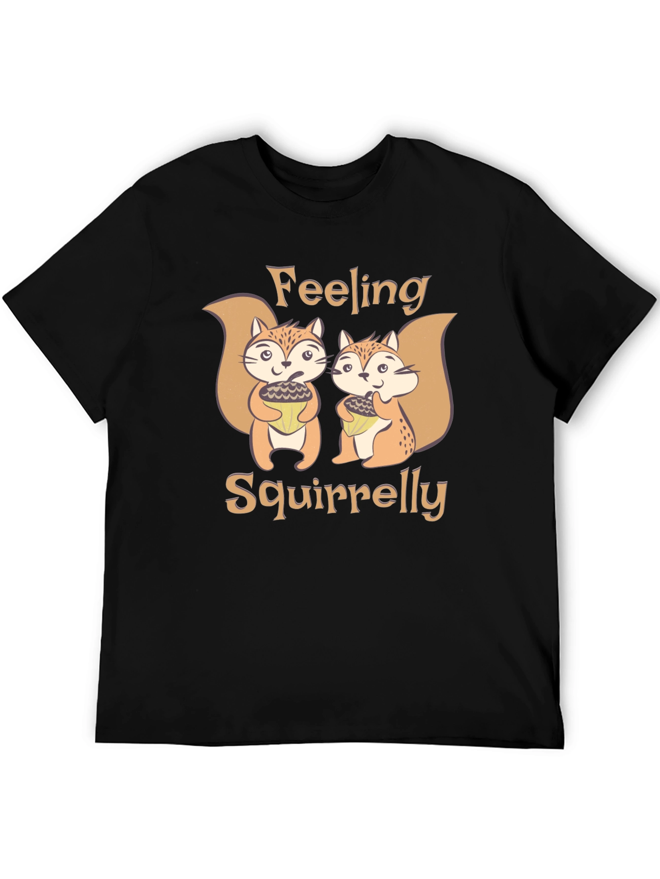 Black Feeling Squirrelly Graphic T-Shirt - Fun Novelty Tee view 5