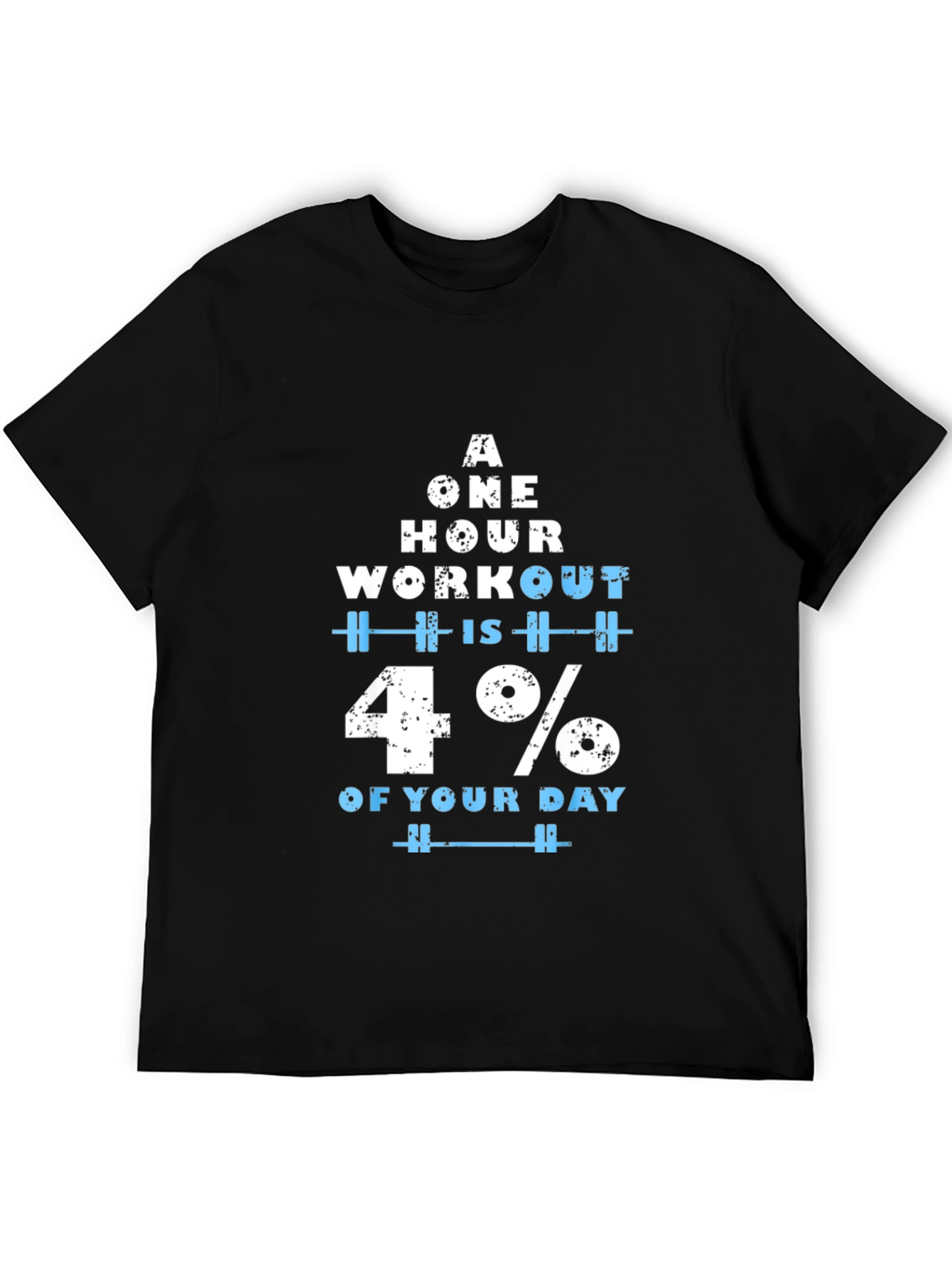 Black Workout Motivation T-Shirt - 4% of Your Day view 5