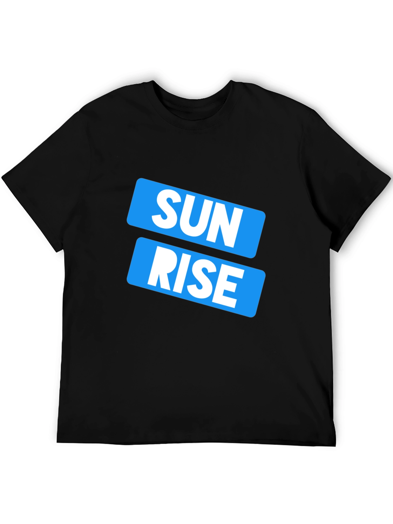 Black Sunrise Graphic Print Crew Neck Men's T-Shirt view 5