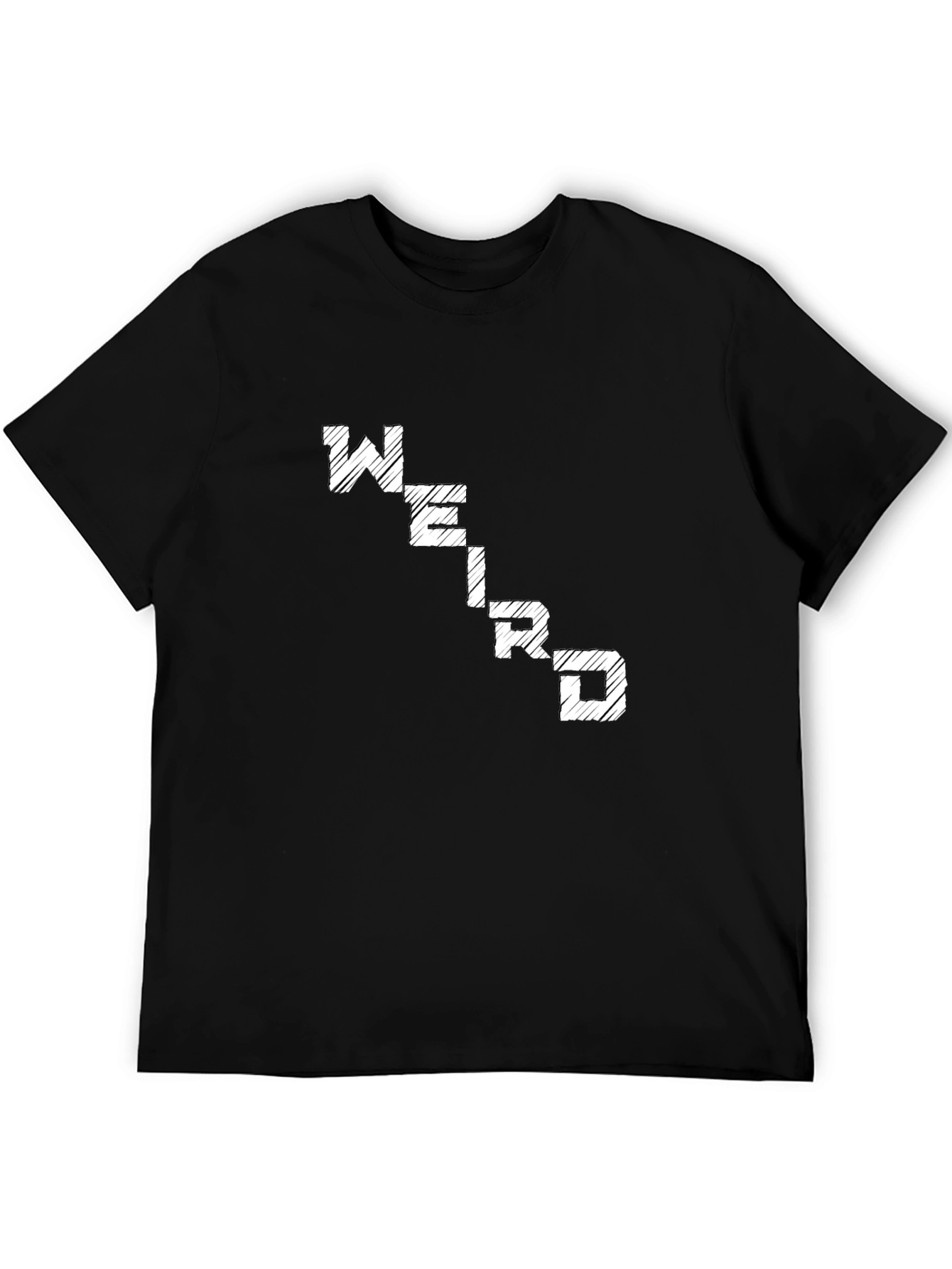 Black Weird Graphic Tee - Comfortable Black Cotton T-Shirt view 5