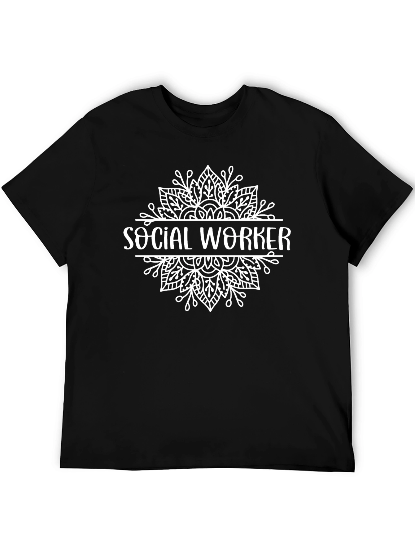 Black Social Worker Graphic Tee - Mandala Design view 5