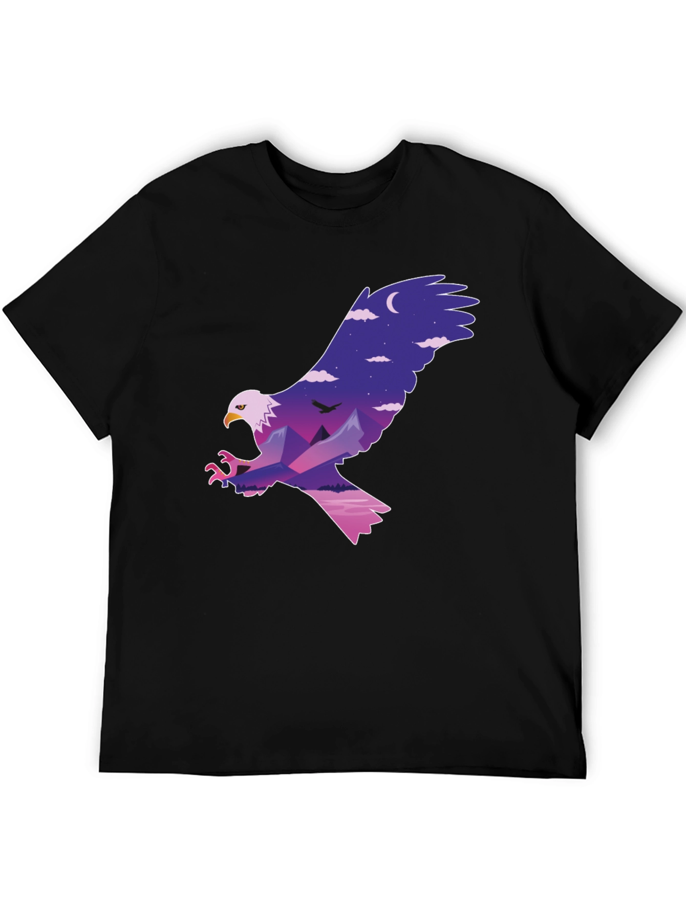 Black Eagle Mountainscape Graphic T-Shirt view 5